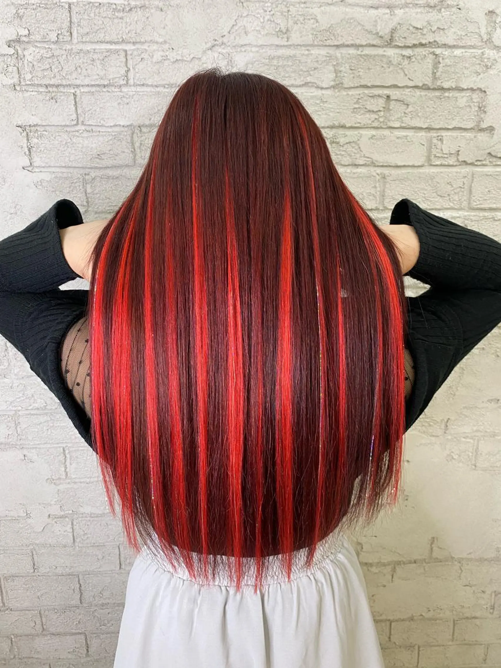 ロング カラー ヘアアレンジ シールエクステ ハイライトカラー エクステ ハイライト Eleanor池袋東口2nd所属・池袋/韓国レイヤー 💗🐇amiのヘアスタイル