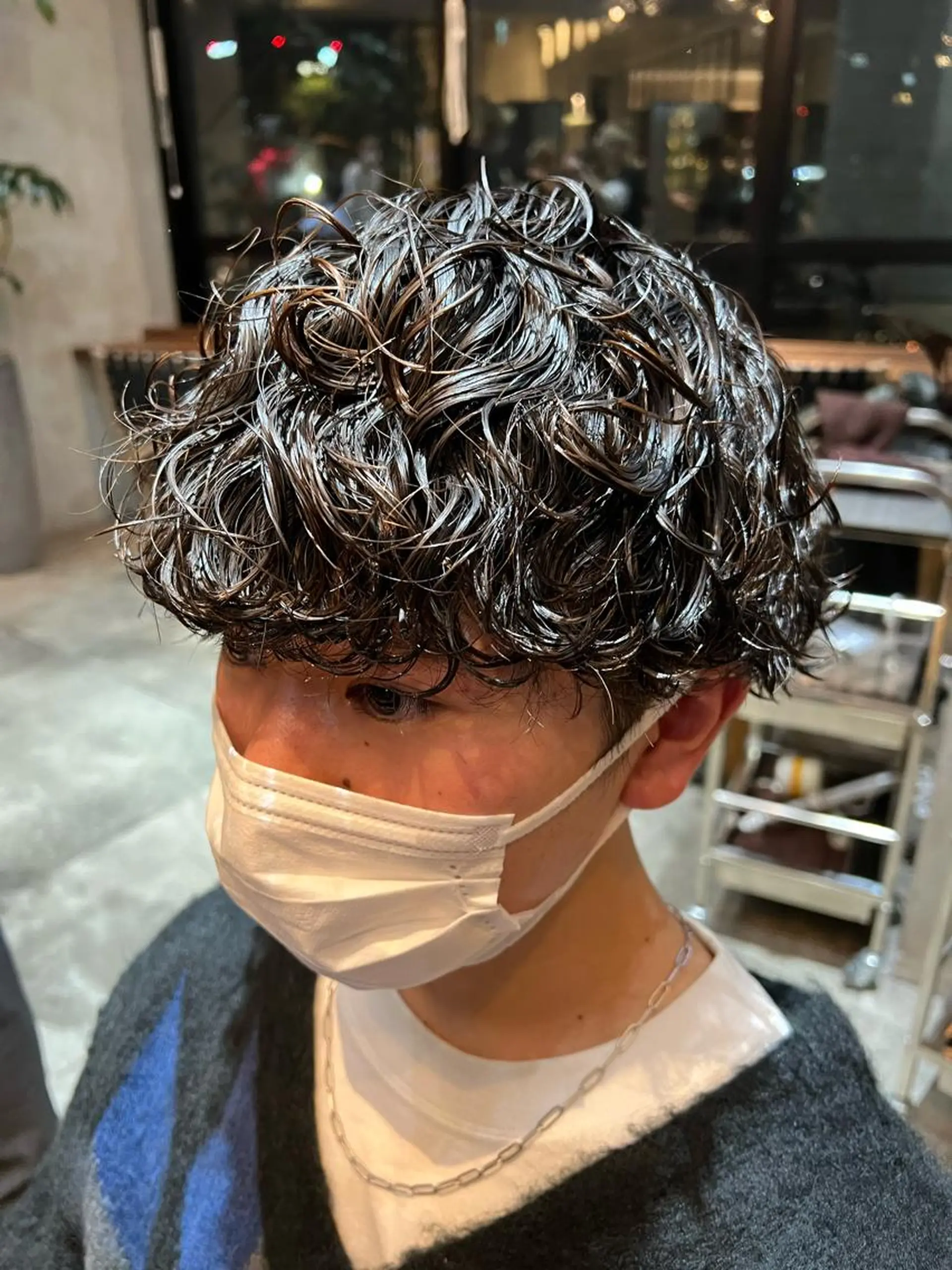 ショート パーマ メンズ 波巻きパーマ カット パーマ トリートメント 波巻きスパイラルパー マ/シャドウパーマ駿のヘアスタイル
