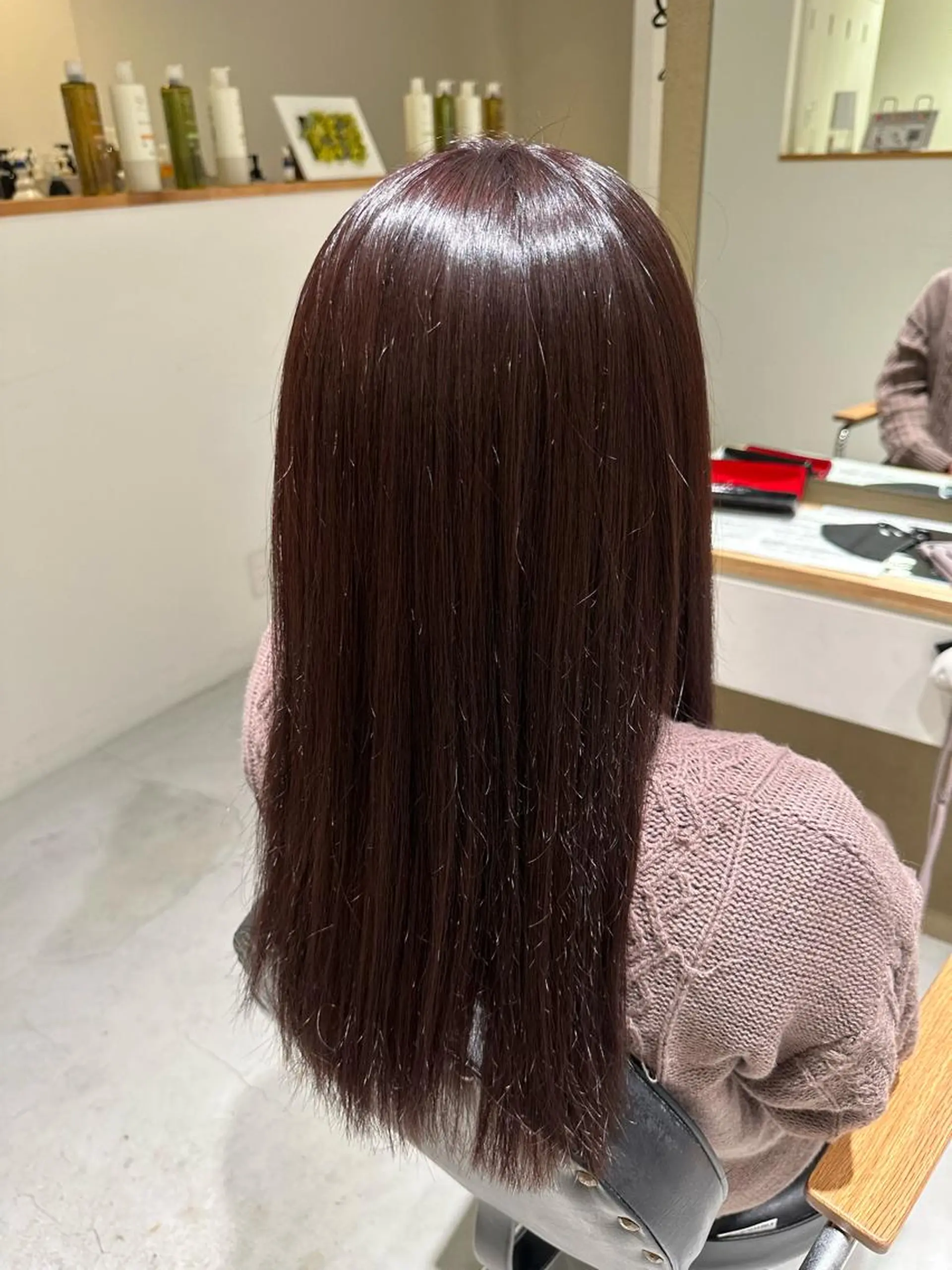 セミロング カラー ヘアカラー トリートメント レイヤー/蟹江/ くすみカラー/川口のヘアスタイル