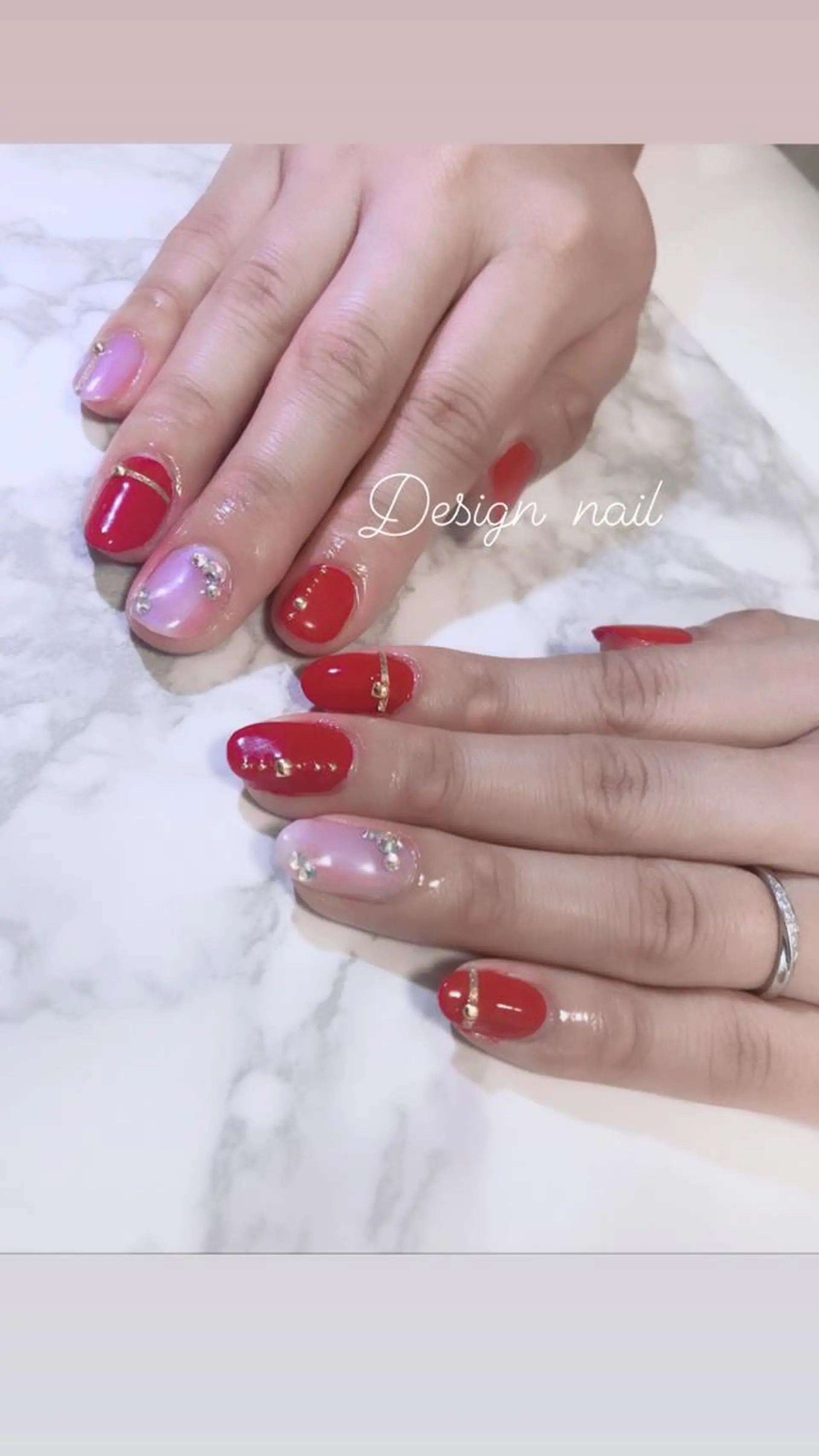 ネイル ピンク 赤色 眉サロンKE.船橋日大前所属・眉サロン KE. 船橋日大前駅徒歩1分の眉毛・アイブロウイメージ