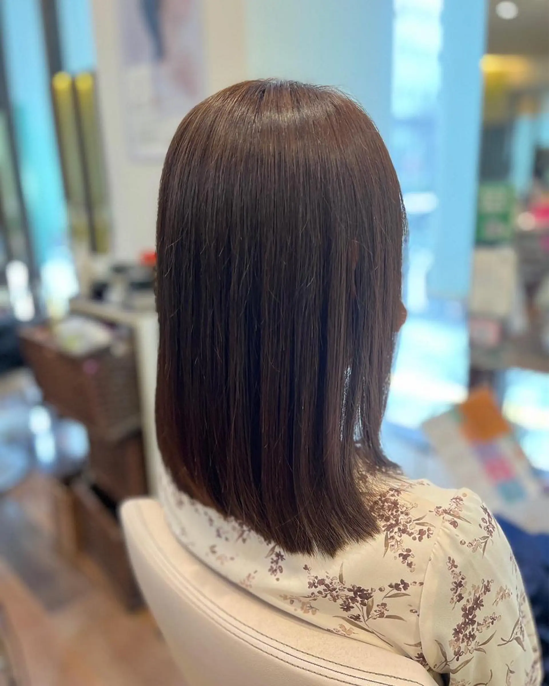 セミロング 縮毛矯正 タニモト ミユキのヘアスタイル