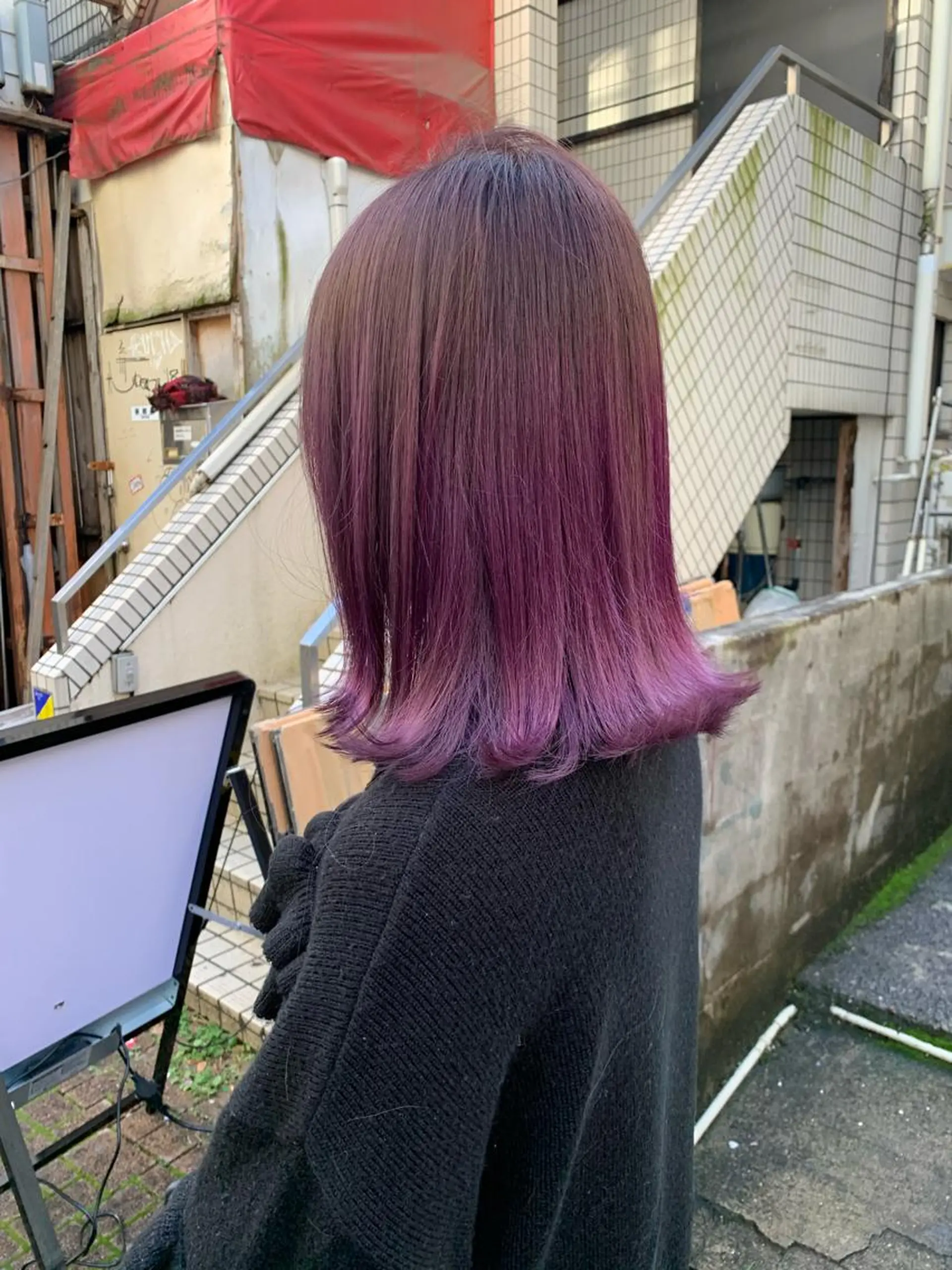 ミディアム カラー ヘアアレンジ グラデーションカラー パープルカラー ヘアカラー nico【代表】 市川 拓也のヘアスタイル