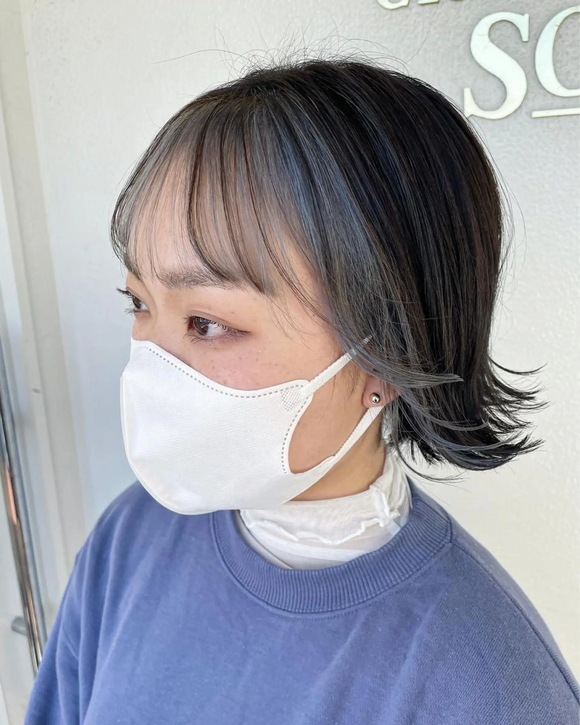 ミディアム カラー ブルーカラー 大嶋 宏隆のヘアスタイル