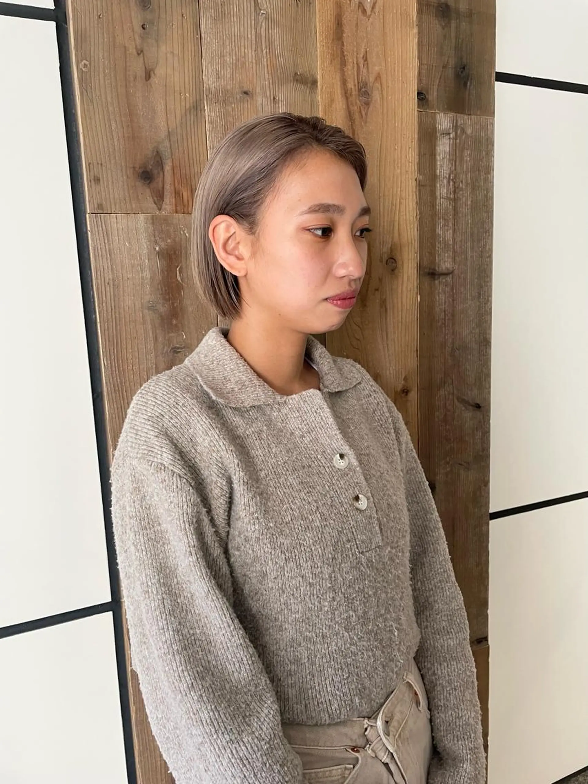 ショート カラー ブリーチ ハイトーンカラー ヘアカラー 渋谷 留菜のヘアスタイル