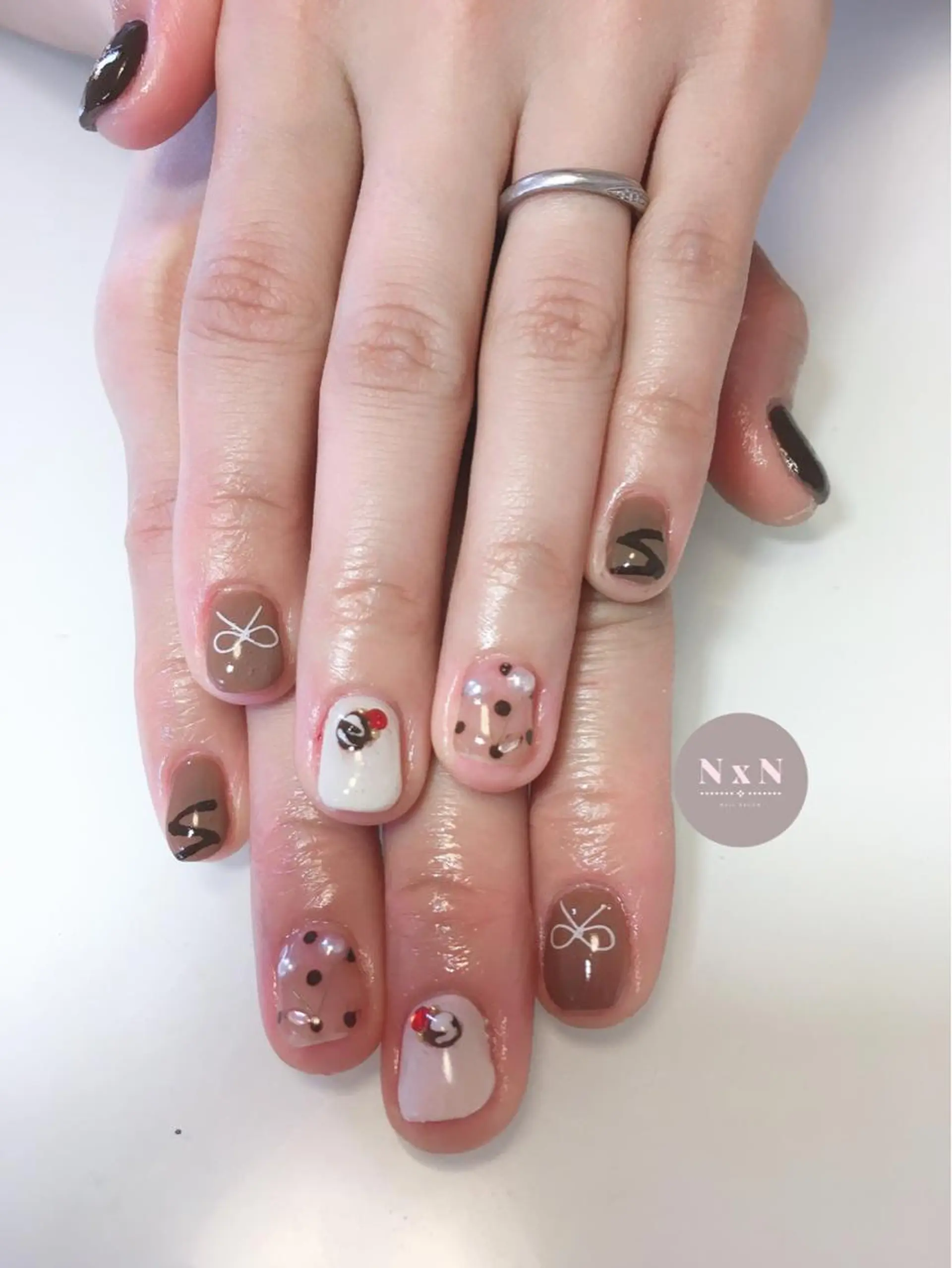 ネイル ジェルネイル ぷっくりネイル バレンタイン nail salon N×Nのネイルデザイン