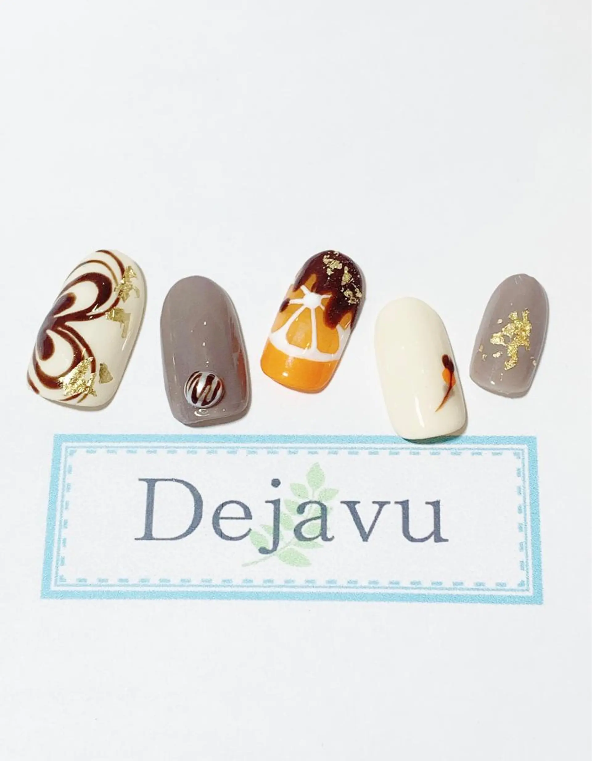 ネイル オレンジ バレンタイン Nail salon Dejavu 🌿のネイルデザイン