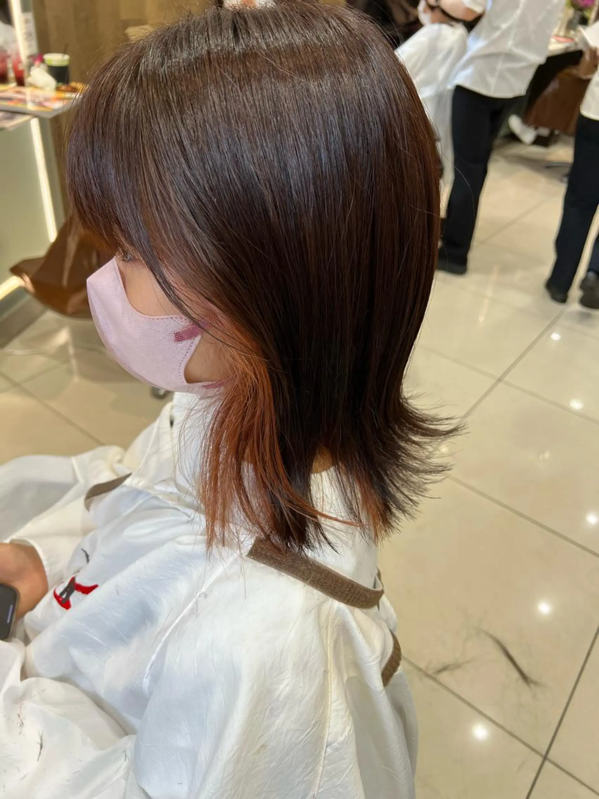 ミディアム カラー オレンジ ✨髪質改善矯正× ブリーチ✨YU-KIのヘアスタイル