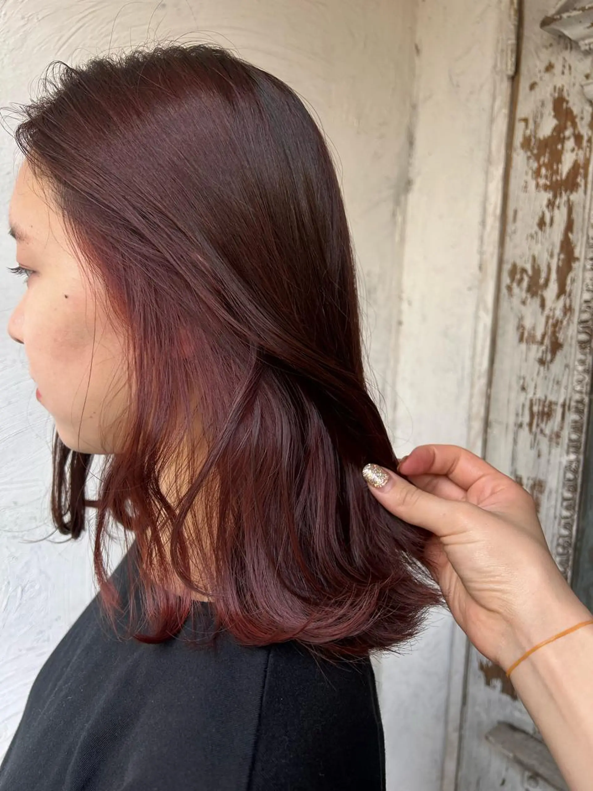 セミロング カラー お任せヘア☘️☘️ 及川渚のヘアスタイル