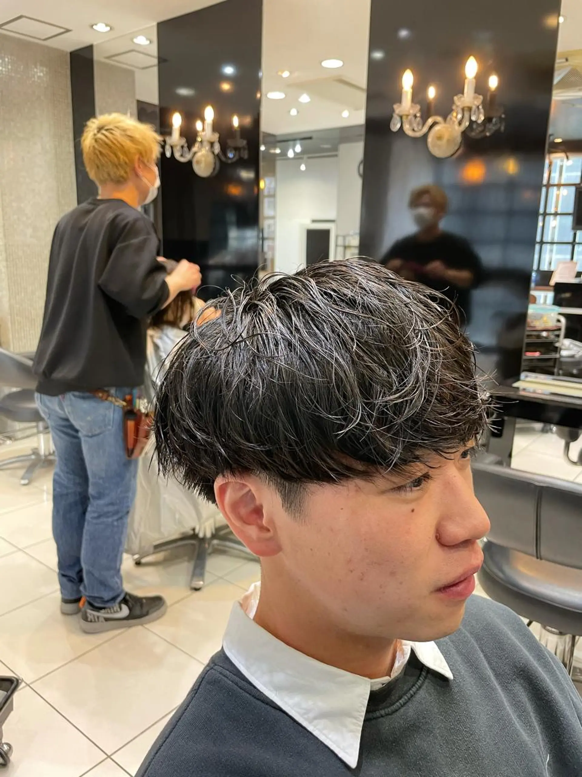 ショート パーマ メンズ メンズパーマ ニュアンスパーマ ano渋谷(旧Lauburu bat.hair渋谷2号店所属・メンズ特化🔥 アサオカカズキのヘアスタイル