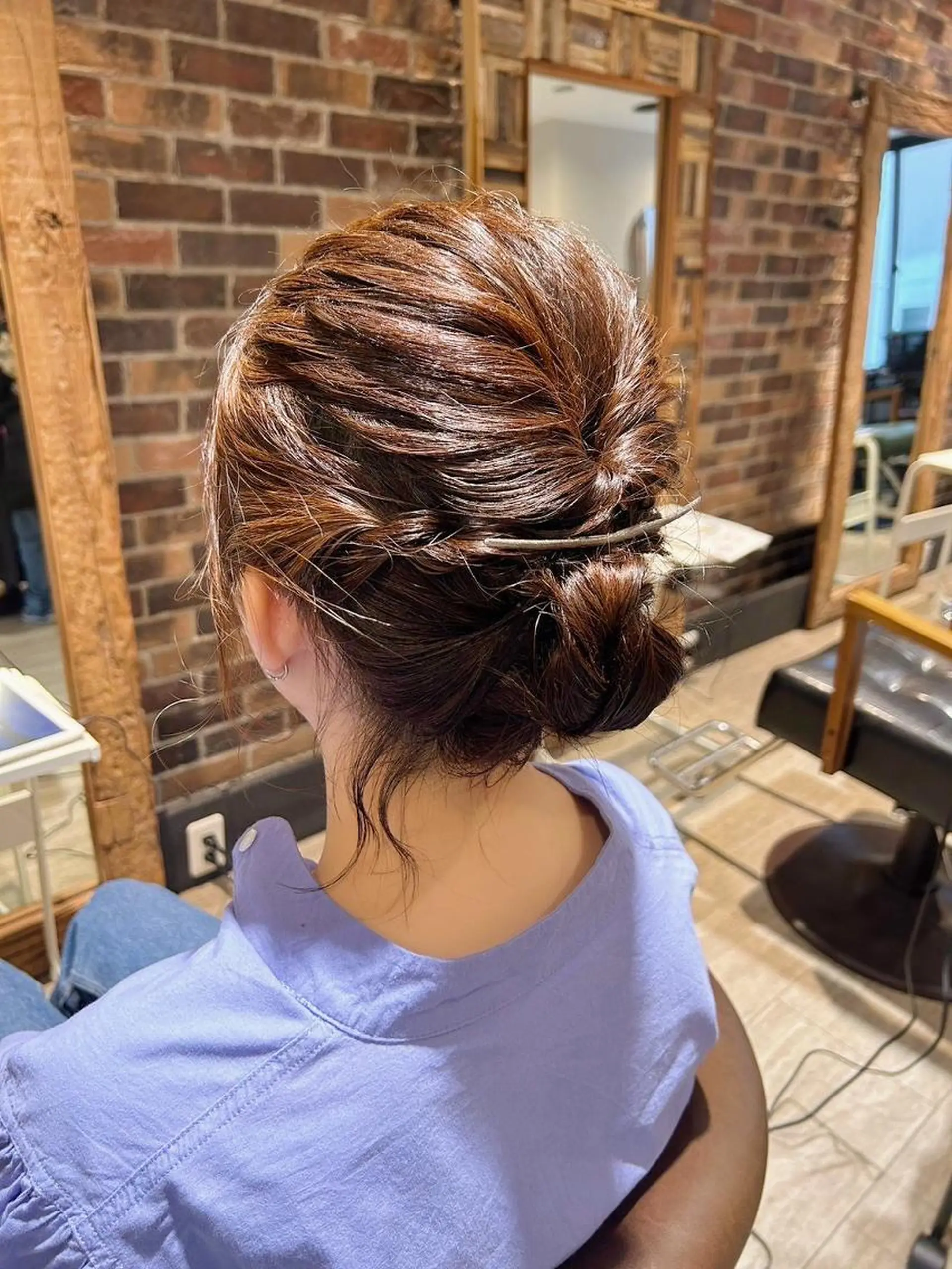 カラー パーマ ヘアアレンジ ロング AROMA awanoのヘアスタイル