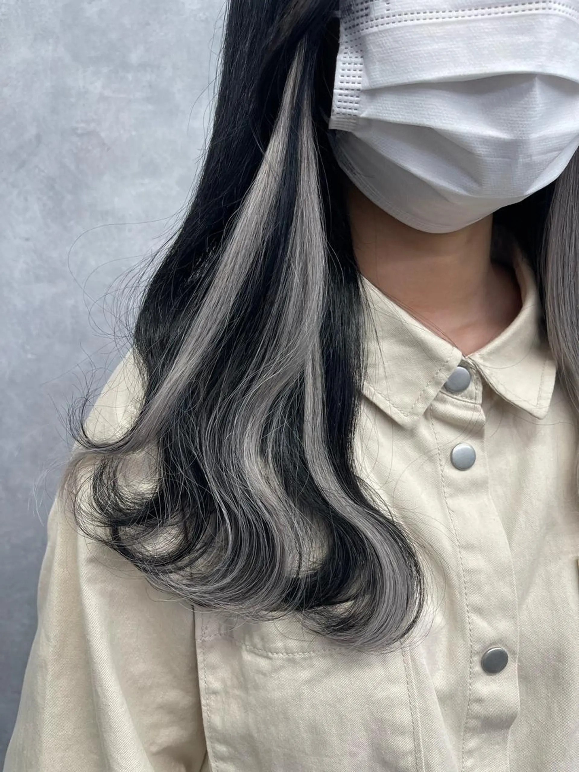 ロング カラー エクステ 顔周りカット 韓国風ヘア エクステ 福西 洋斗のヘアスタイル