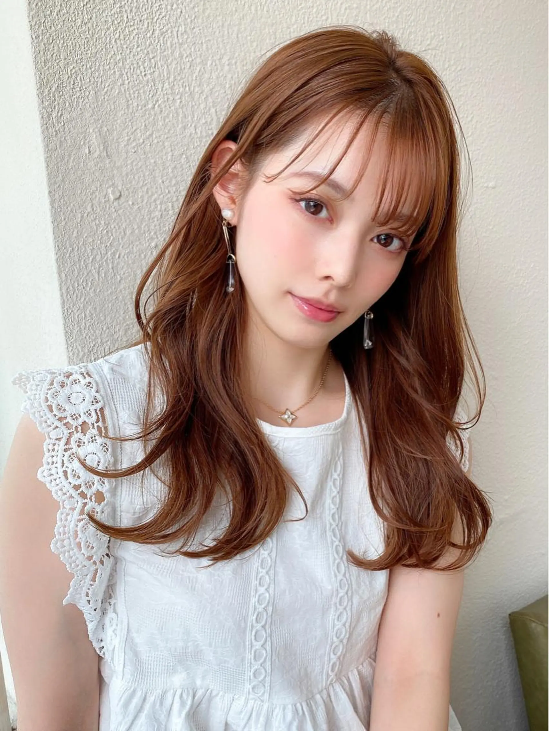 セミロング カラー ベージュカラー 顔周りカット レイヤーカット ローレイヤー カット ヘアカラー トリートメント 井上晃輔/ショート /ボブ/ミディアムのヘアスタイル