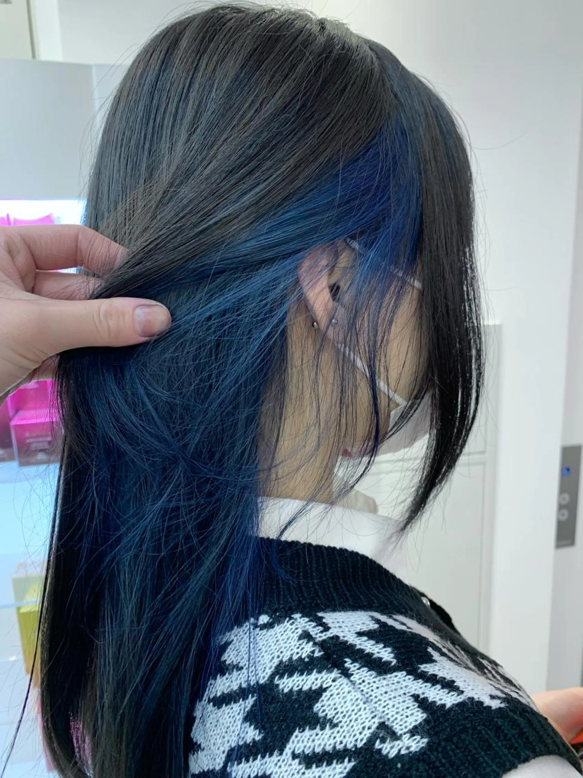 ロング カラー ヘアアレンジ ブルーカラー インナーカラー ﾚｲﾔｰ🩵透明感 ೀユイ🌙のヘアスタイル