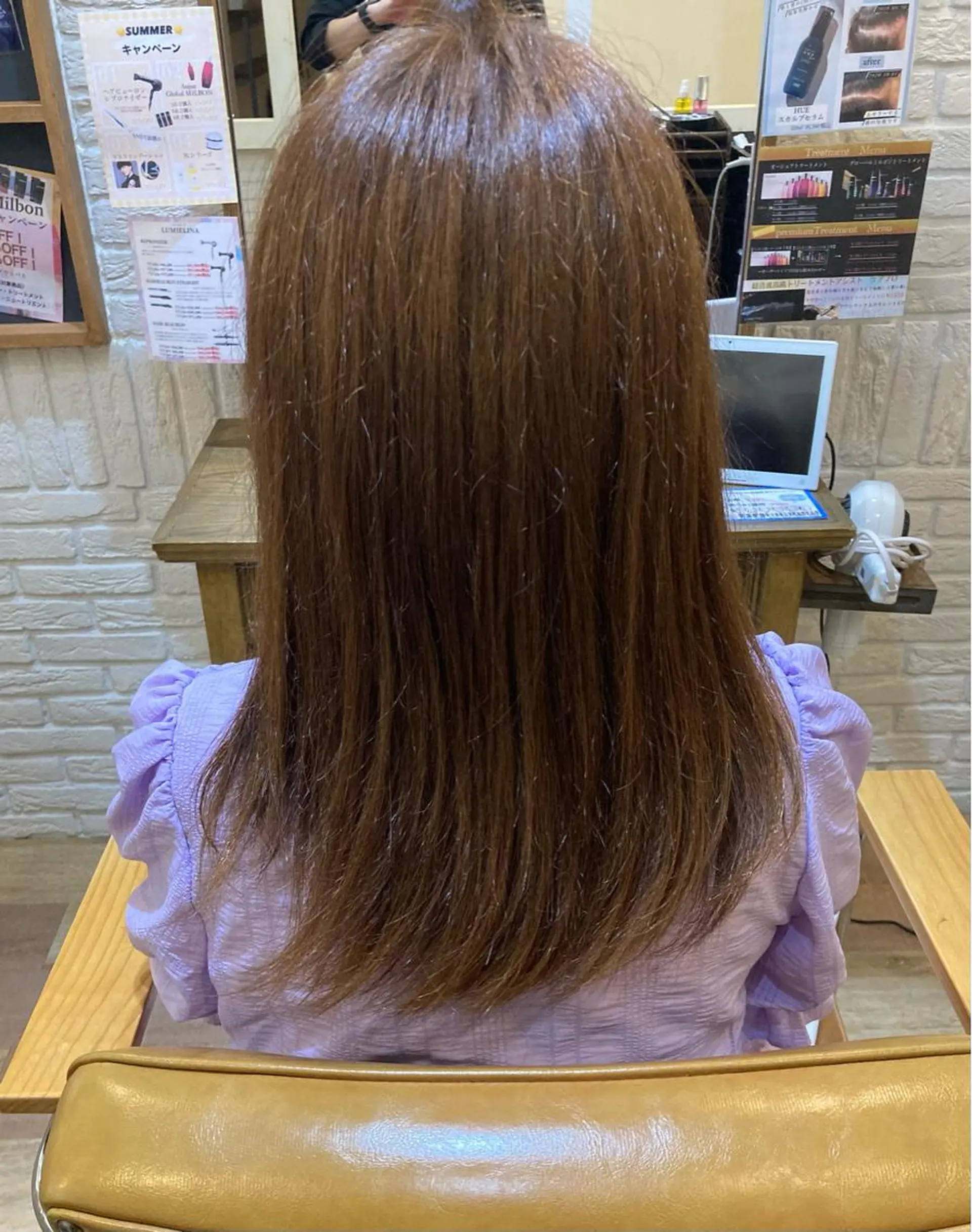 セミロング カラー ブリーチ ブリーチなしカラー 透明感カラー/韓国風 /髪質改善/ゴトウのヘアスタイル