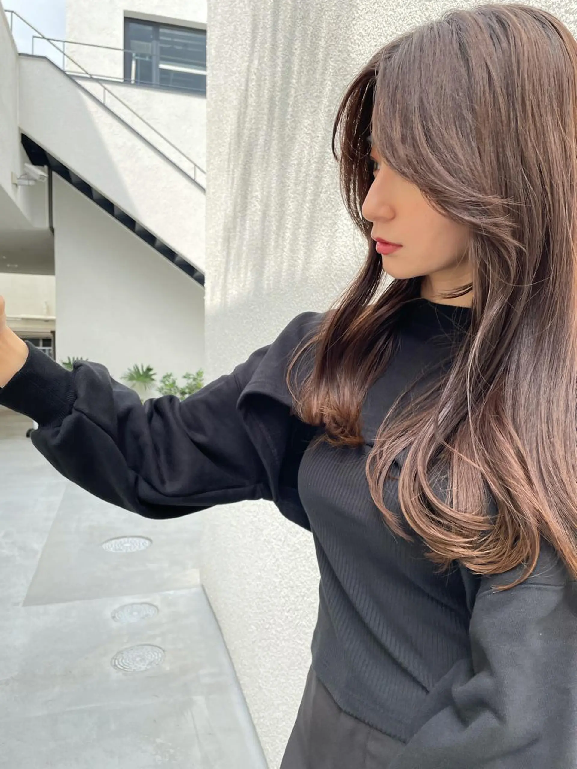 セミロング ワンホンヘア 透明感カラー×小 顔レイヤー♡ヒデさんのヘアスタイル