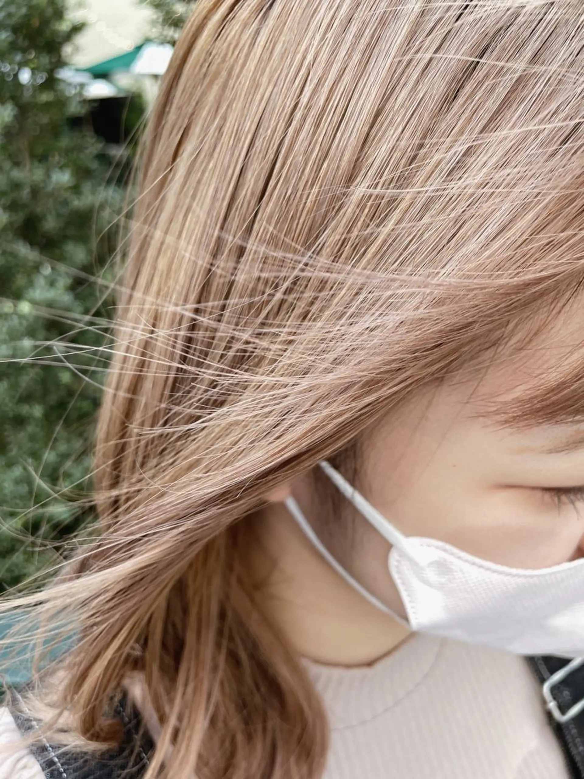 ミディアム カラー ブリーチ ヘアカラー トリートメント 💎小顔前髪&髪質 改善カラー💎片桐のヘアスタイル