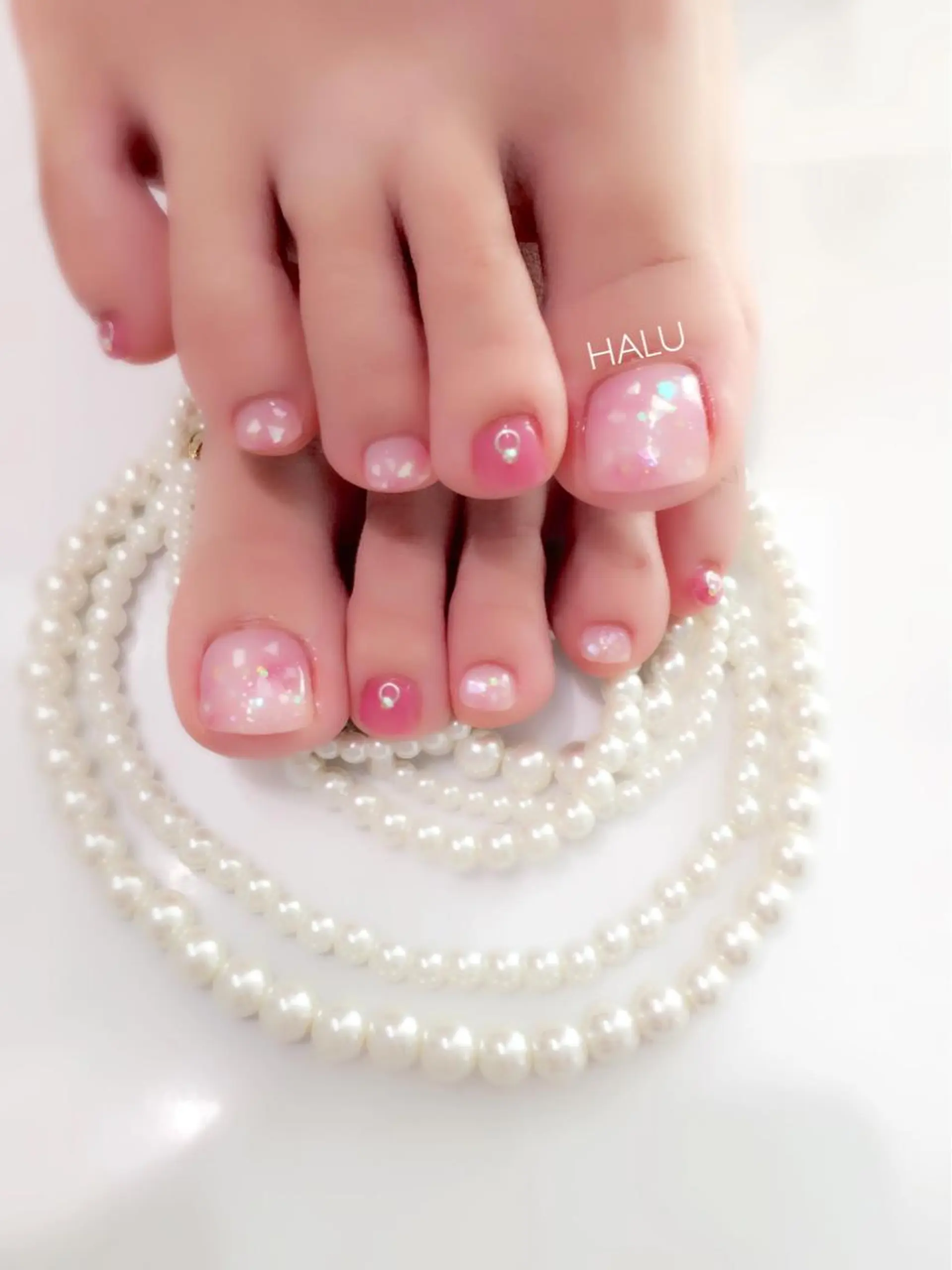 ネイル アートネイル ホログラムネイル キラキラネイル HALU ハルのネイルデザイン