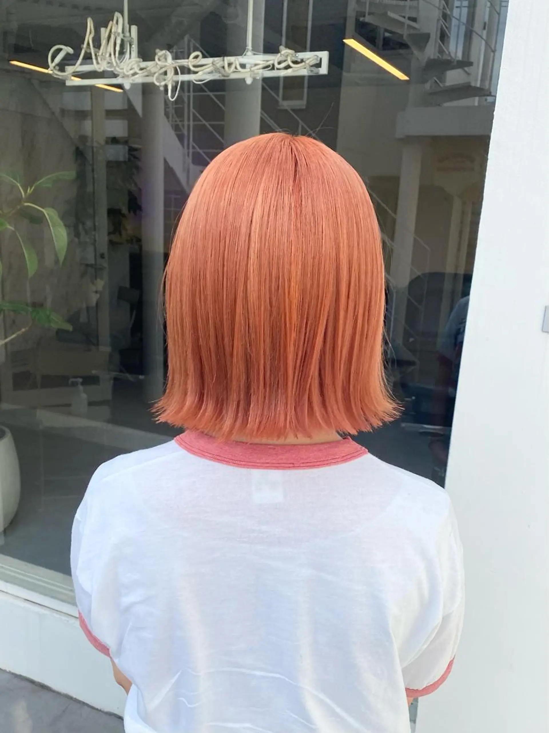 ショート カラー オレンジ カット ヘアカラー トリートメント ハイトーン×似合わせ 🌱中川慎之介のヘアスタイル