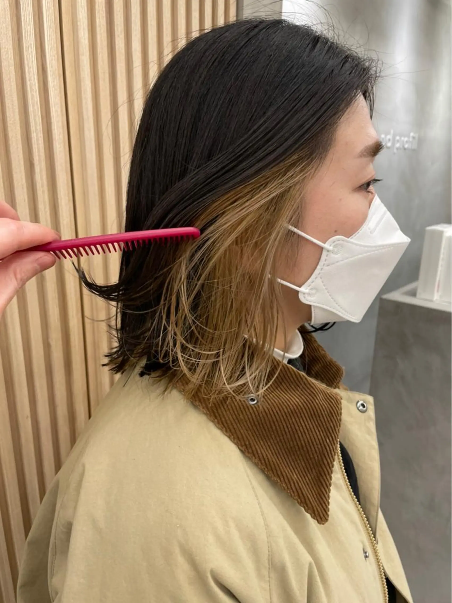 ミディアム レイヤー縮毛矯正 ささきすずね💗のヘアスタイル