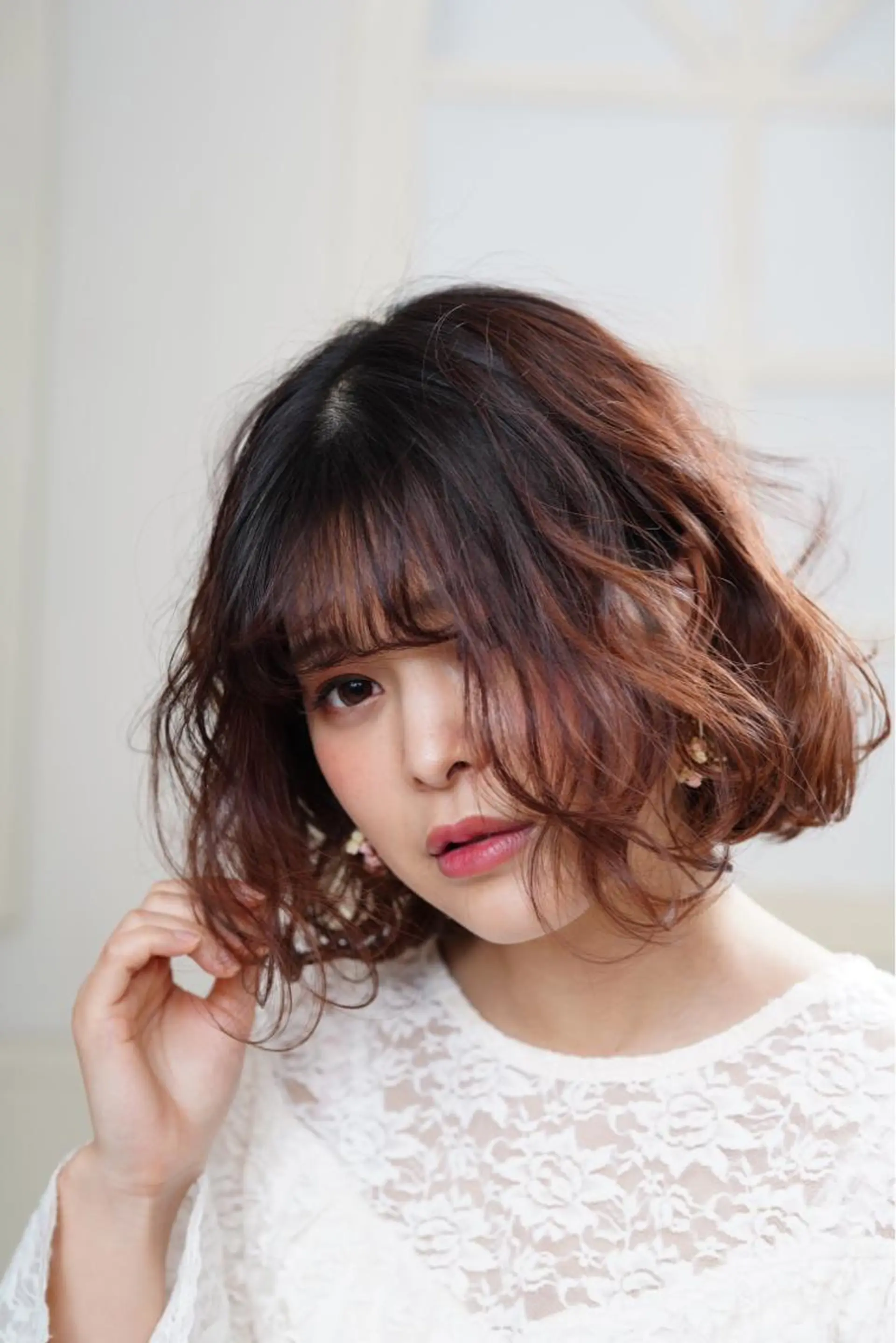 ミディアム カラー パーマ 古川 琴美のヘアスタイル