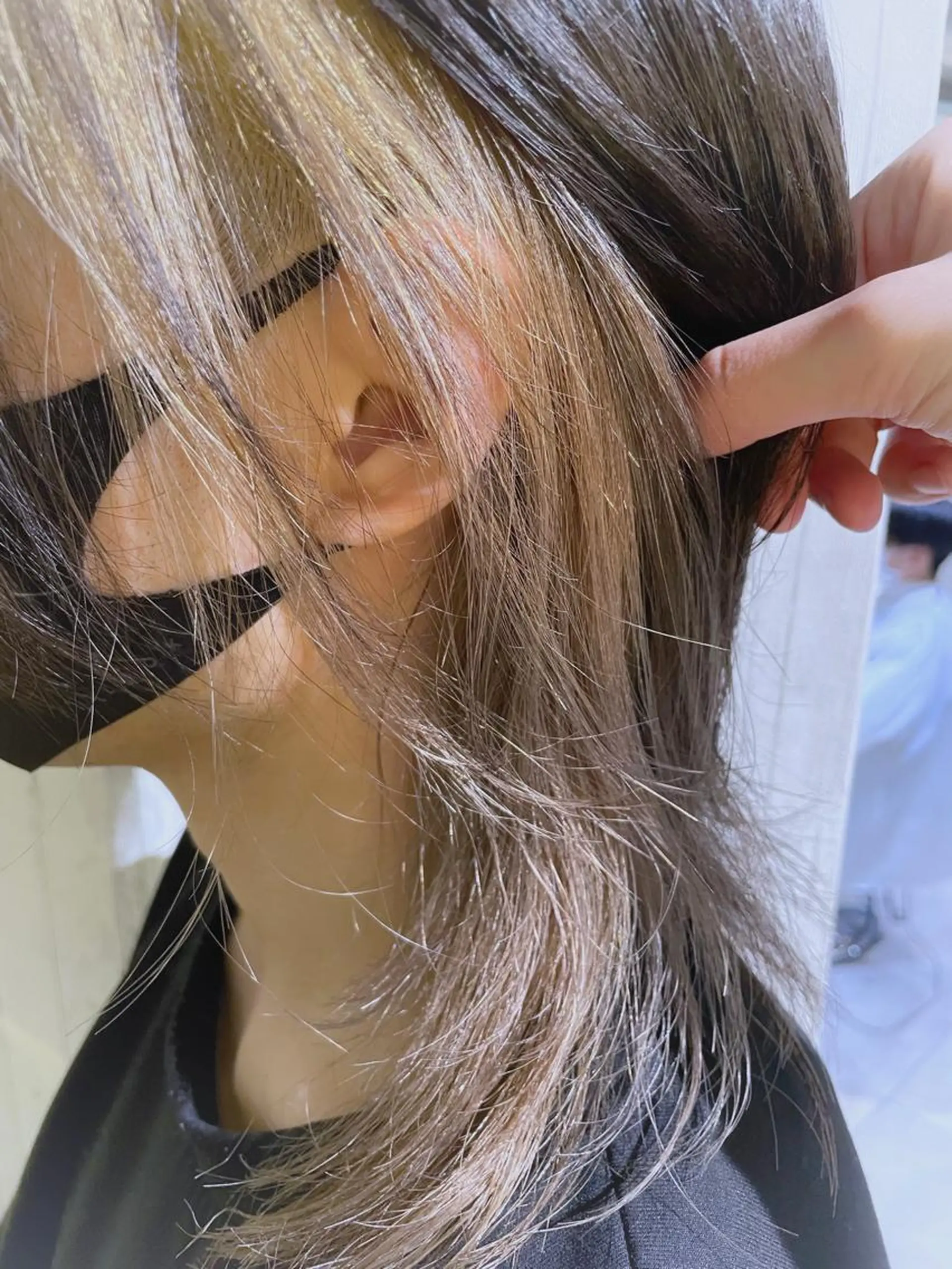 ミディアム カラー メンズ ☁️ケアブリーチ￤ ウルフ￤Shioriのヘアスタイル