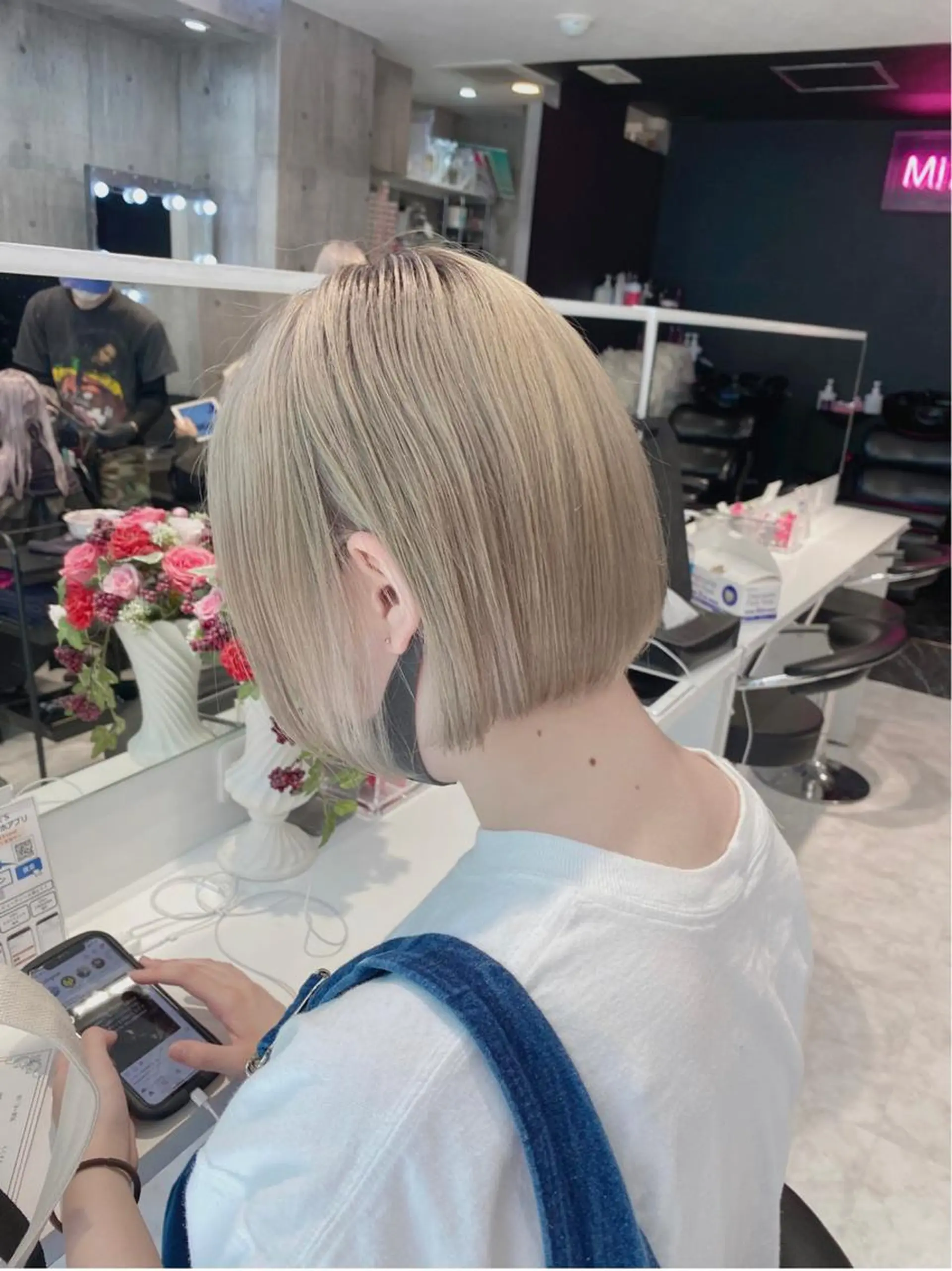 ミディアム カラー アッシュ アッシュグレー アッシュグレージュ バレイヤージュ ミストバング ヘアカラー トリートメント ヘアセット ダブルカラー特化💍 tiam💍韓国ヘアのヘアスタイル