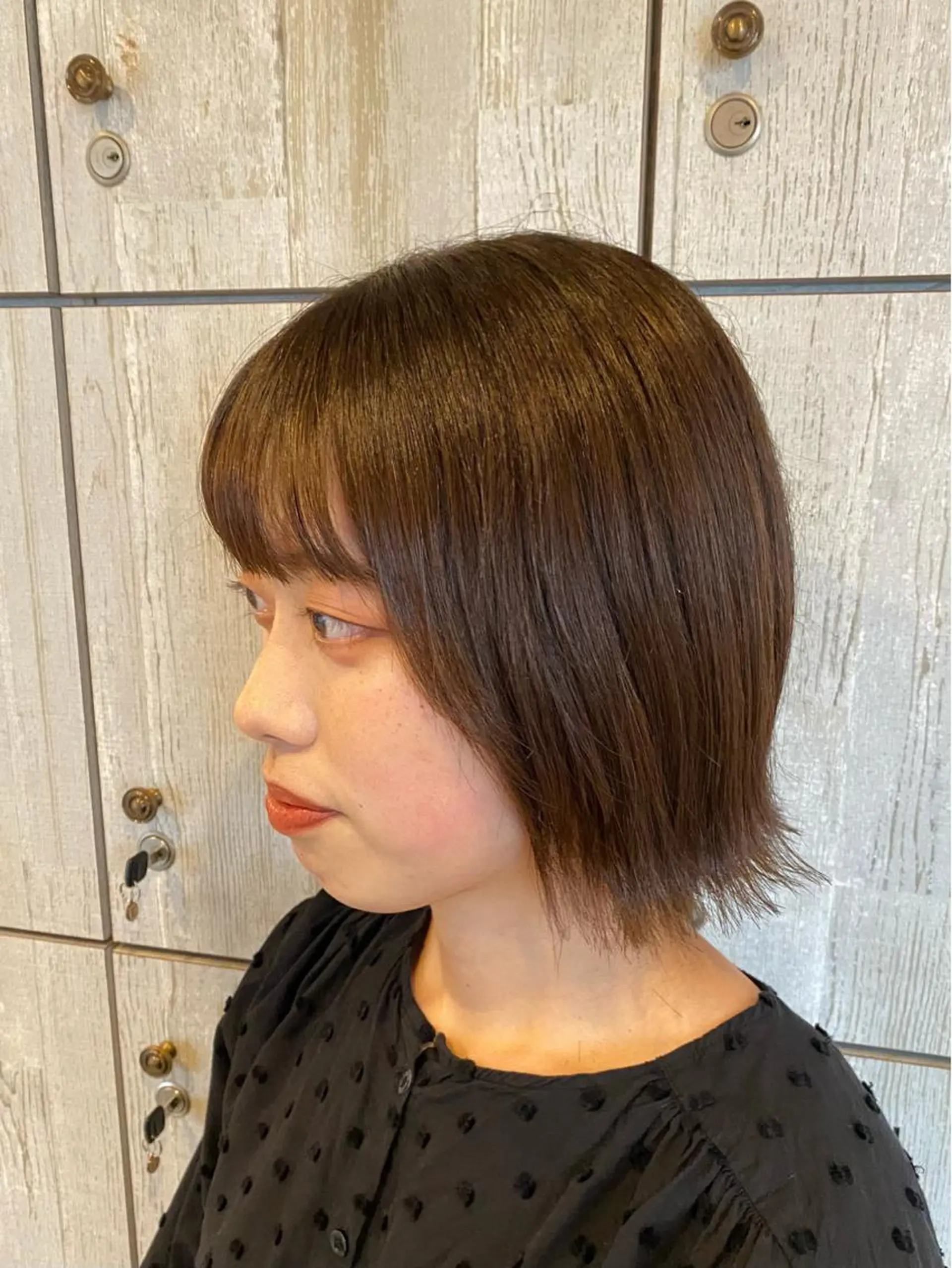 ショート 切りっぱなしボブ ショートボブ ボブ くびれヘア 顔周りカット 似合わせレイヤー/ Wカラー🧸こころのヘアスタイル