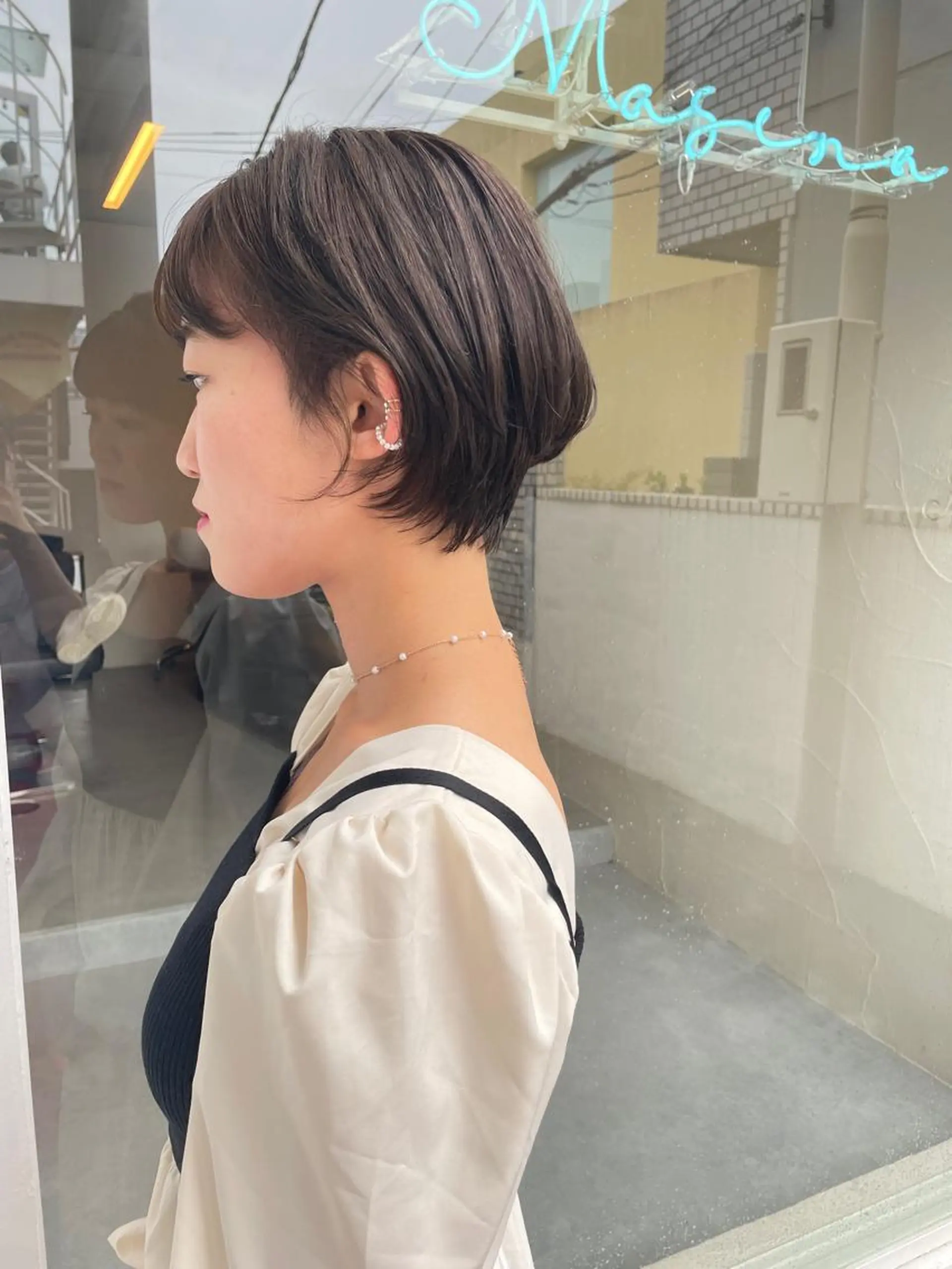 ショート カラー アッシュ アッシュブラウン ブラウンカラー 韓国風ヘア ショートヘア カット ヘアカラー トリートメント ヘアセット 💎韓国風レイヤー /ボブ💎Namiのヘアスタイル