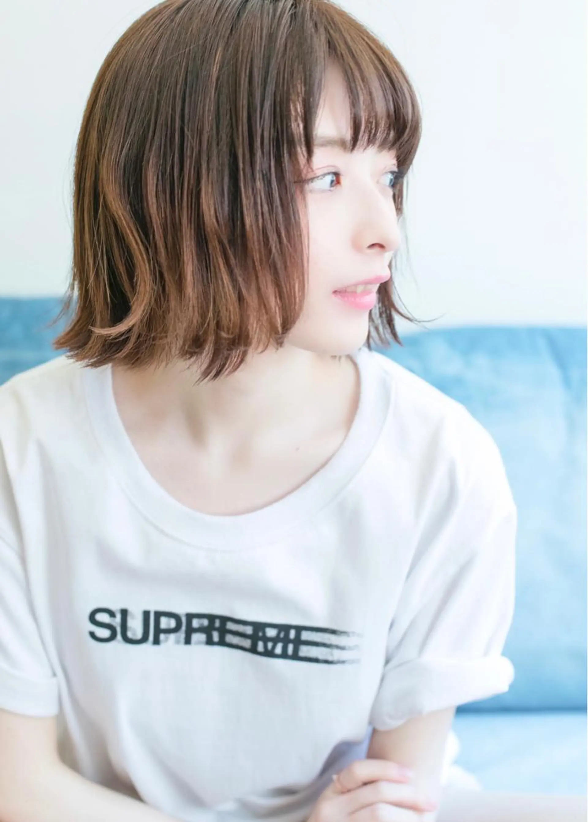 ショート カラー パーマ ヘアアレンジ アッシュ バレイヤージュ ブリーチ ケアブリーチ 透明感カラー 竹内ケンゴ🇰🇷 EIGHT藤沢のヘアスタイル