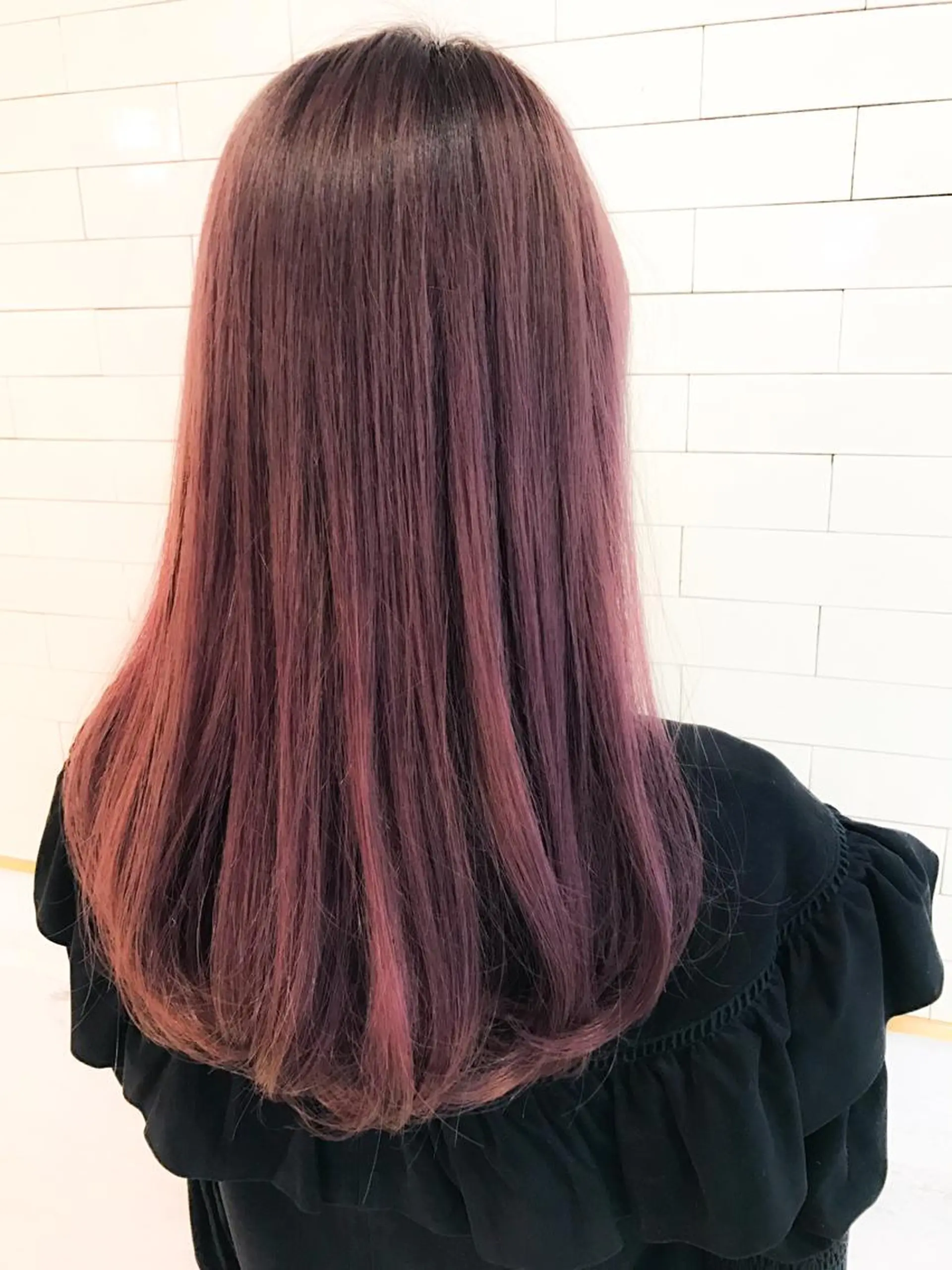 セミロング カラー ピンクカラー ピンクパープル パープルカラー 🧡ショートの達人 🧡SHOのヘアスタイル