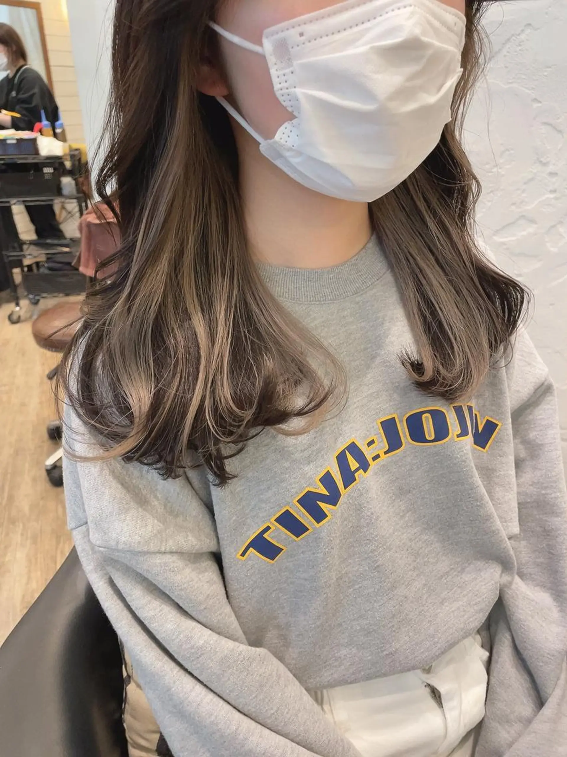 ロング ヘアカラー トリートメント ヘアセット ✨透明感ケアカラー✨ 長野ゆきなのヘアスタイル