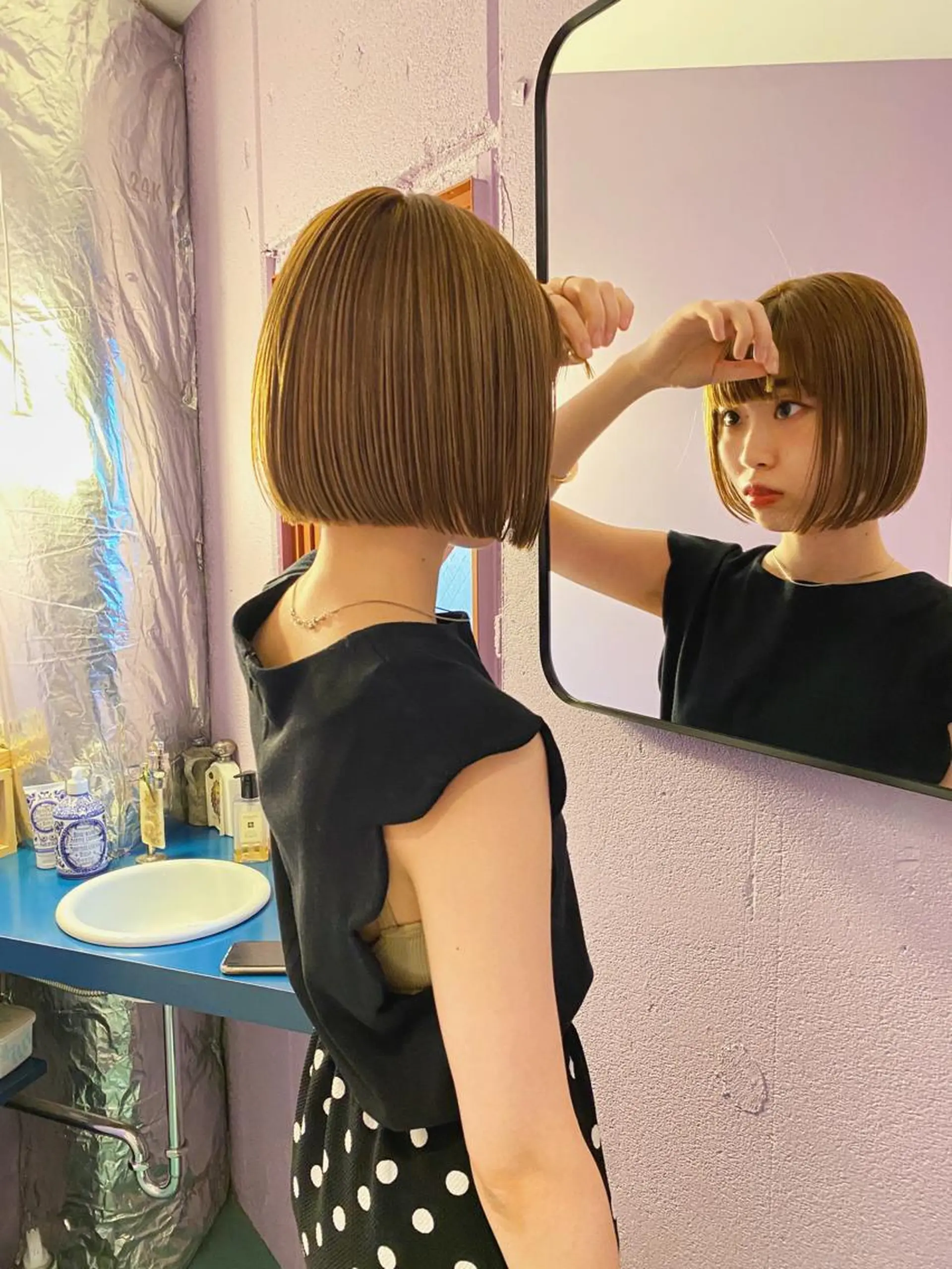 ショート カラー ヘアカラー レイヤー/パーマ /ウルフ/nabeのヘアスタイル