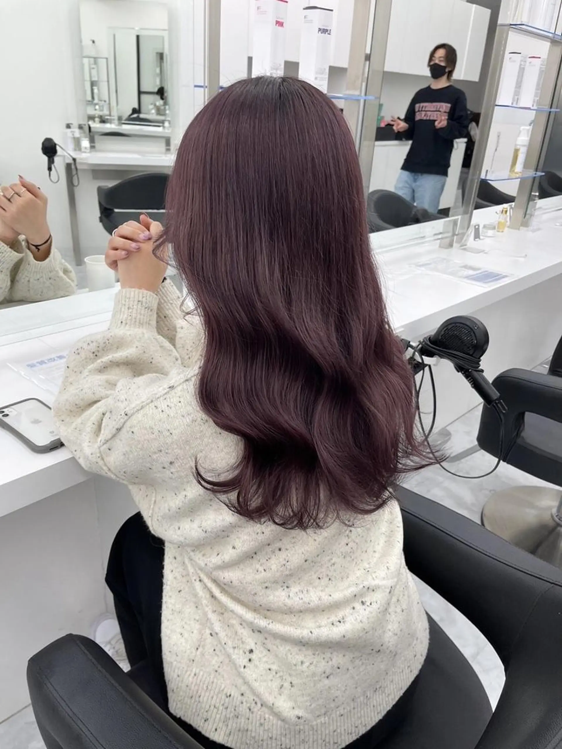ヘアアレンジ カラー ロング 🥂上品ワンホンヘア 🥂nozomiのヘアスタイル