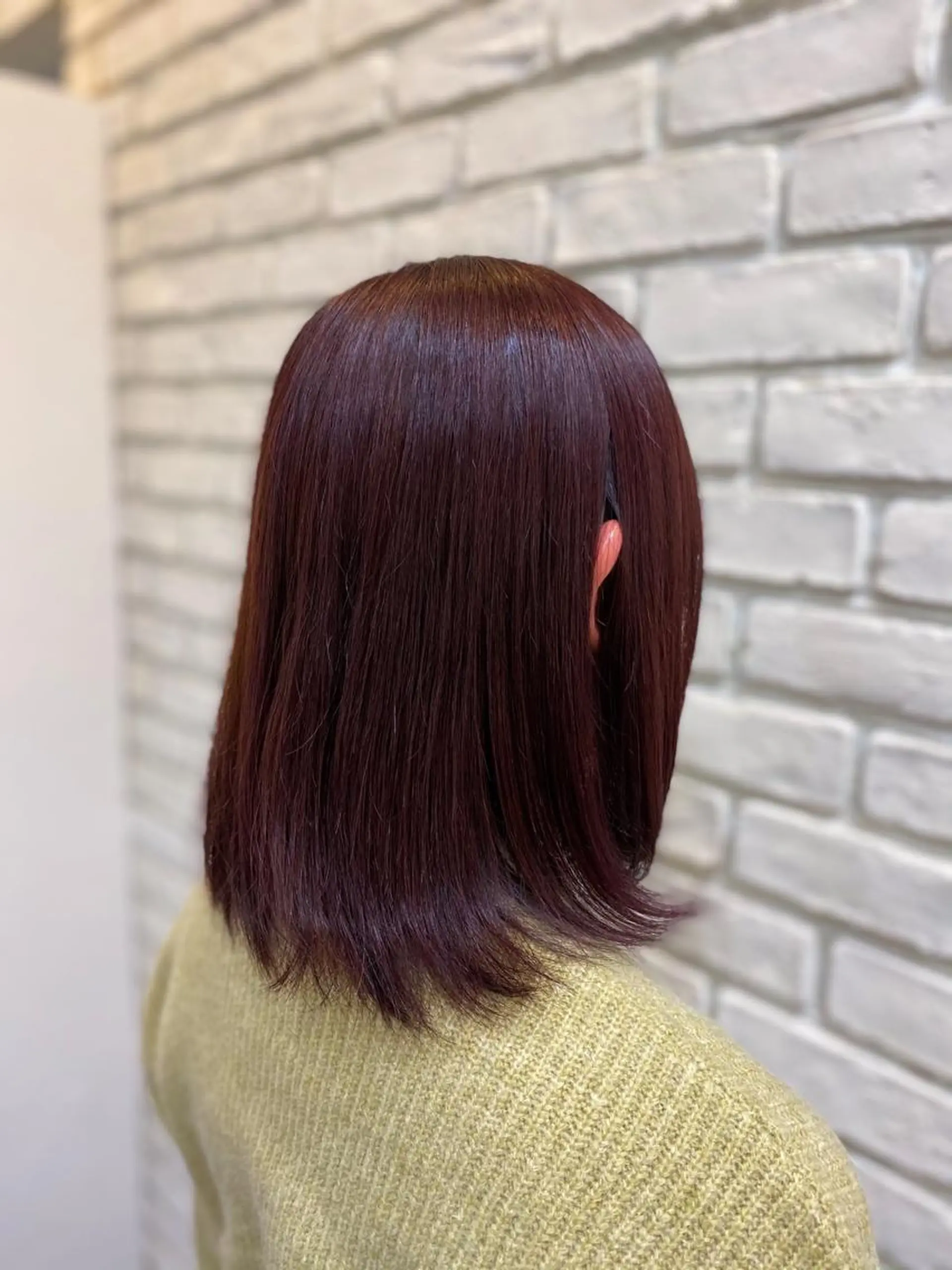 ミディアム YASU🍎CUT 赤系カラー/ヘアケアのヘアスタイル