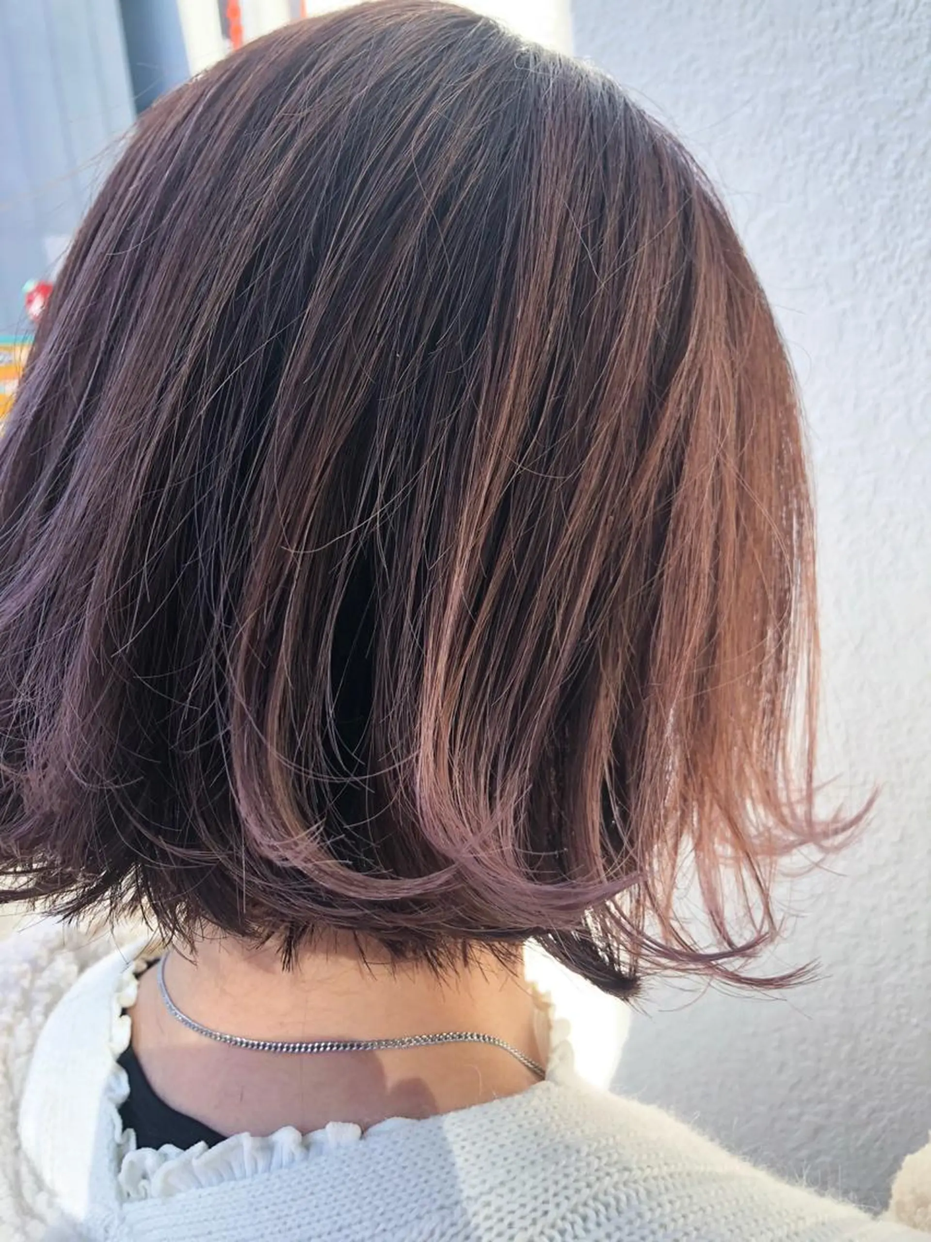 ショート カラー パーマ ヘアアレンジ ブラウンカラー ピンクカラー ピンクブラウン 【白髪ぼかし 専門GBG】自由が丘のヘアスタイル