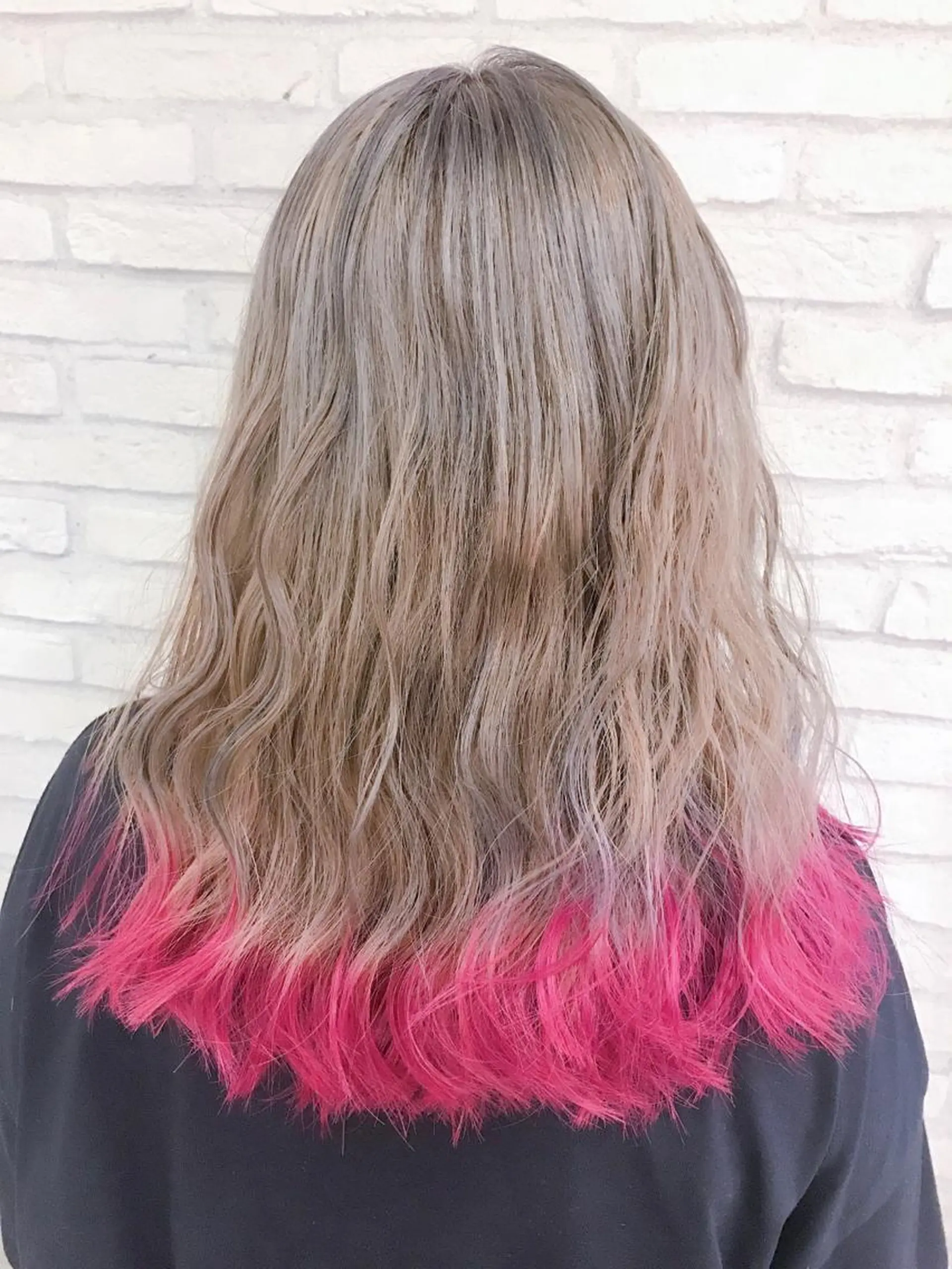 セミロング カラー ピンクカラー 横浜🍒ルーツカラー エクステ／RIEのヘアスタイル