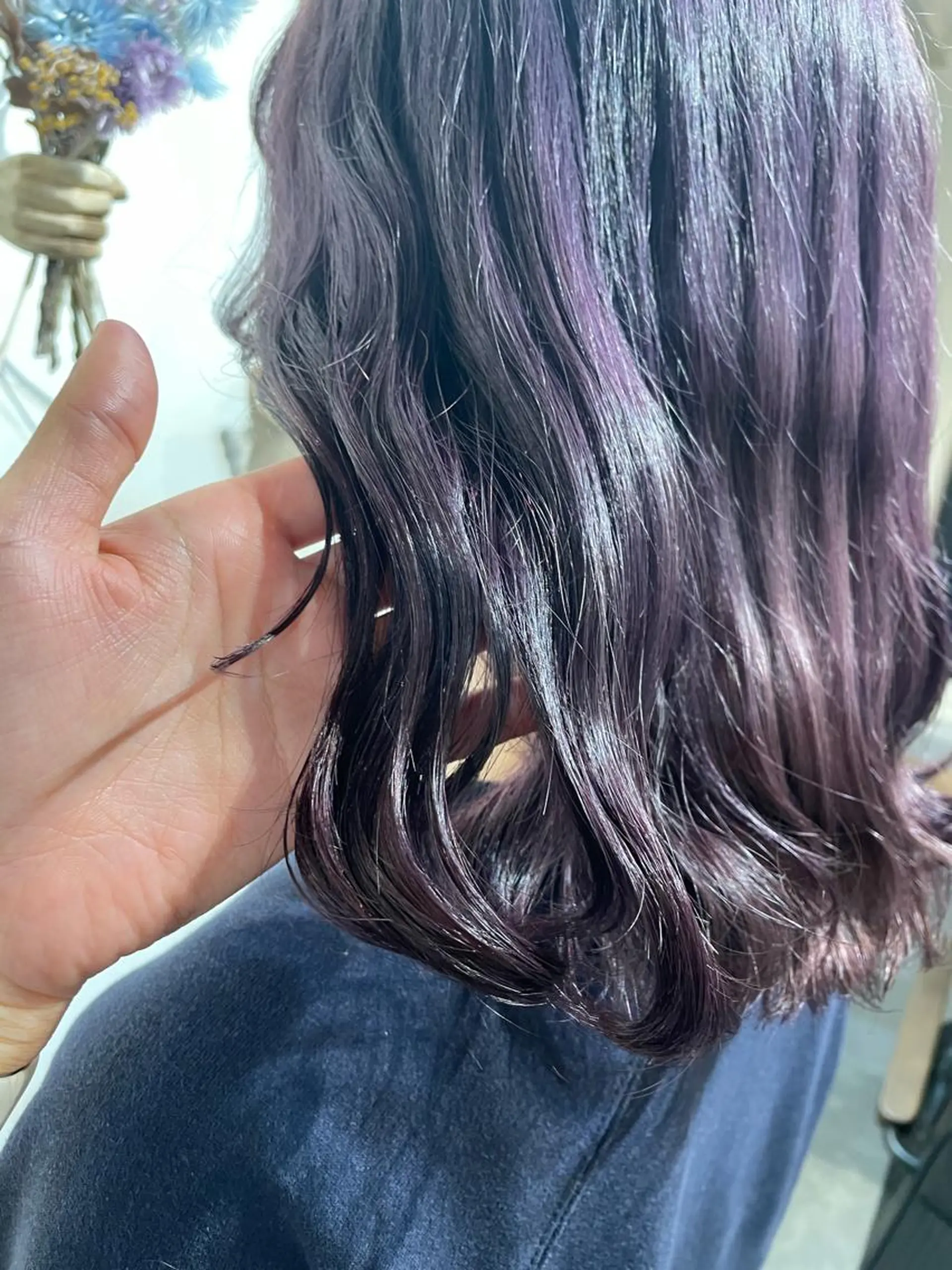 ミディアム カラー ラベンダーカラー 青田 明日海のヘアスタイル