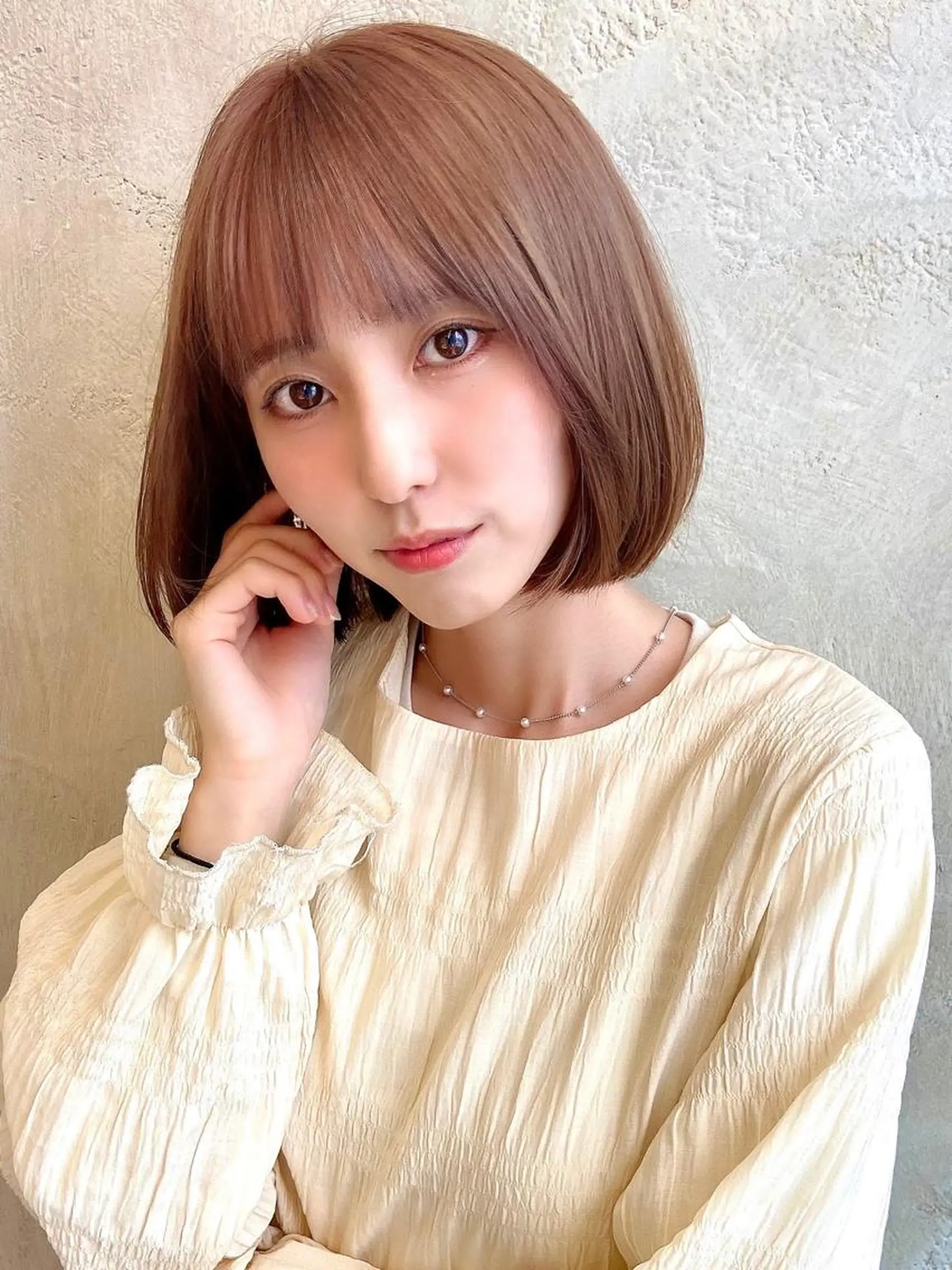 ミディアム カラー パーマ ヘアアレンジ ボブ 似合わせカット 🌈小顔似合わせ SHIHO🌈のヘアスタイル