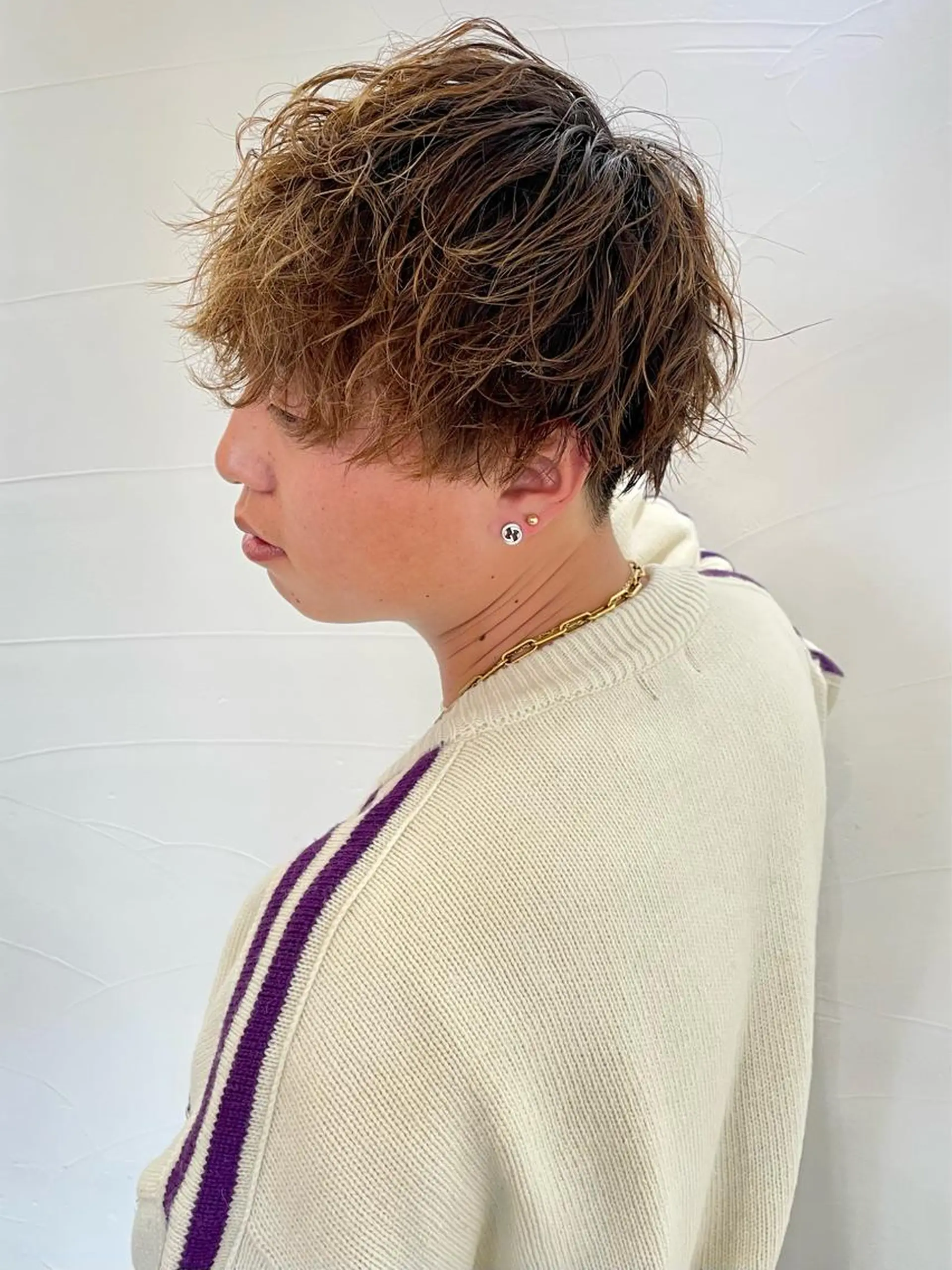 パーマ メンズ カット パーマ 水戸/ブリーチカラー ♠️♠️會澤遼真のヘアスタイル