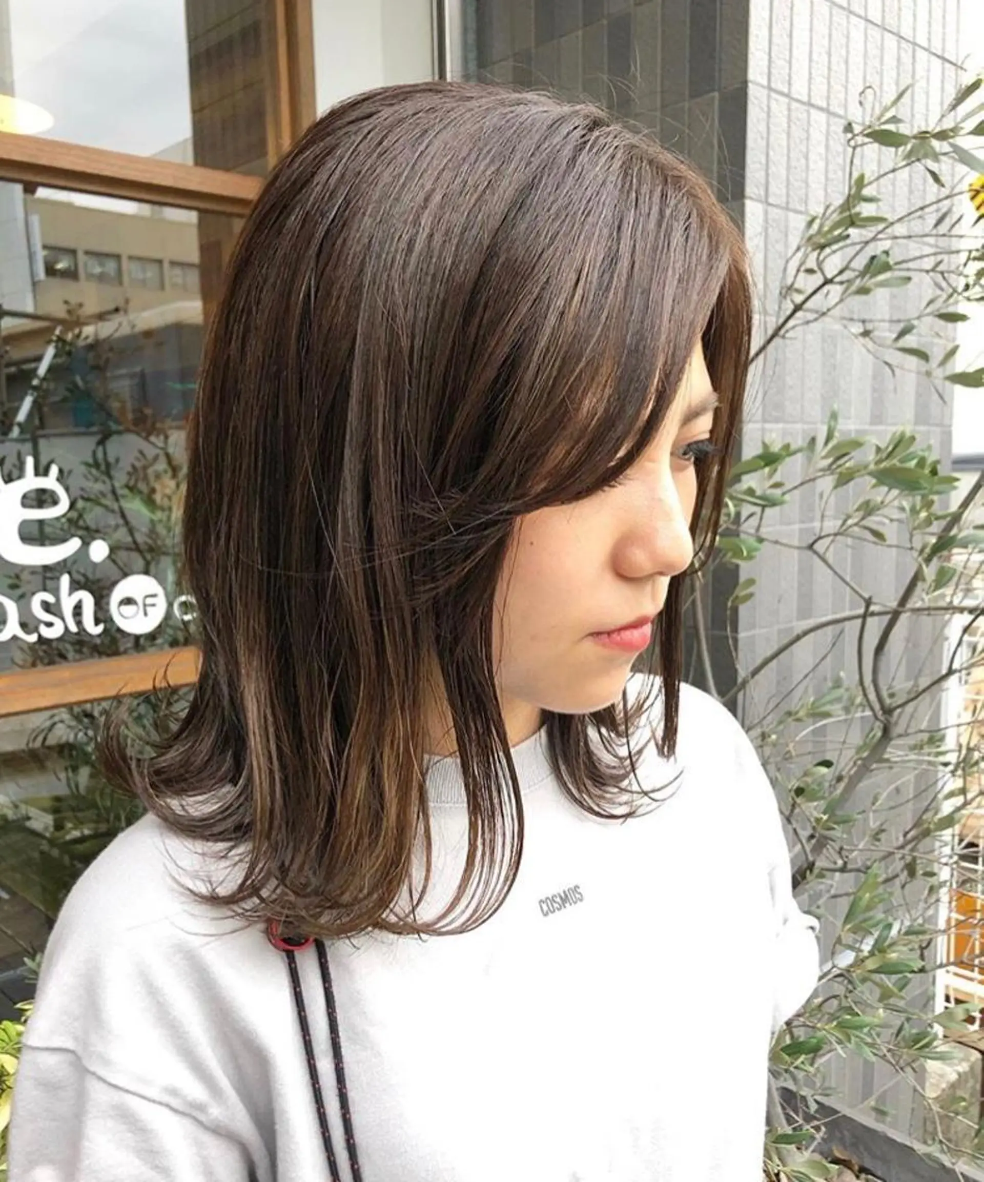 ミディアム カラー クロスパーマ× 透明感カラー✂︎のヘアスタイル
