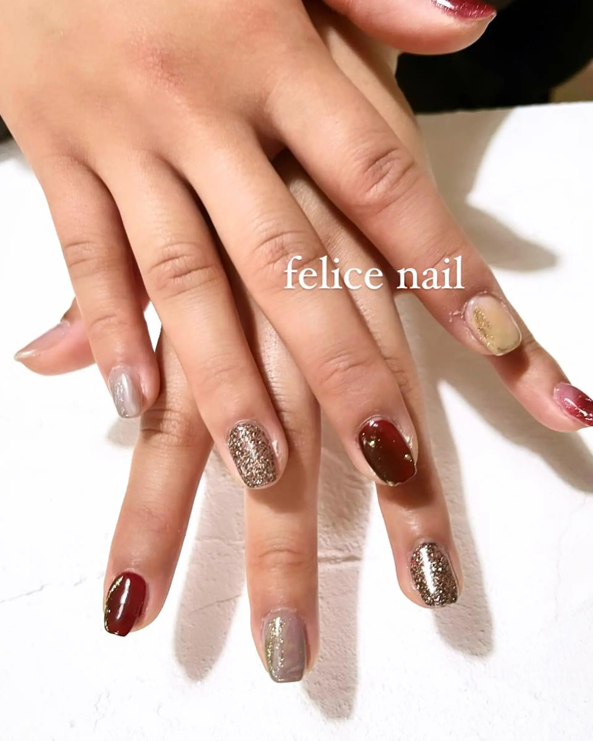 ネイル ニュアンスネイル 冬ネイル クリスマス felice nailのネイルデザイン