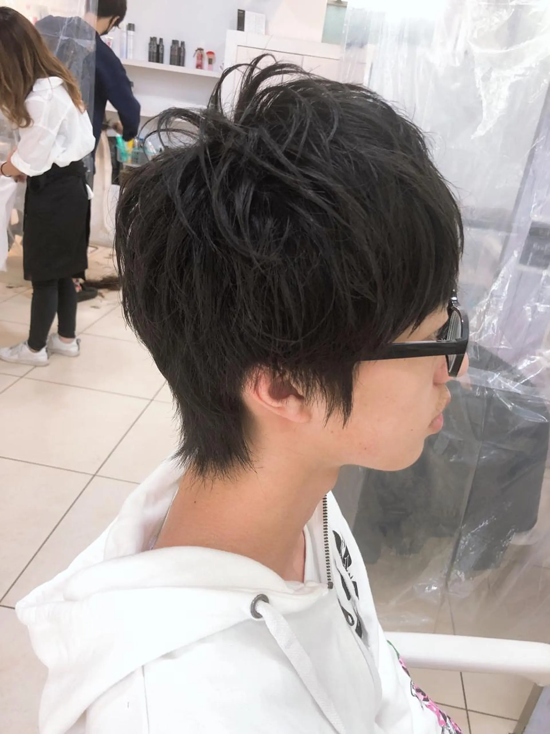 ショート メンズ 髪質改善× 白髪ぼかし溝江のヘアスタイル