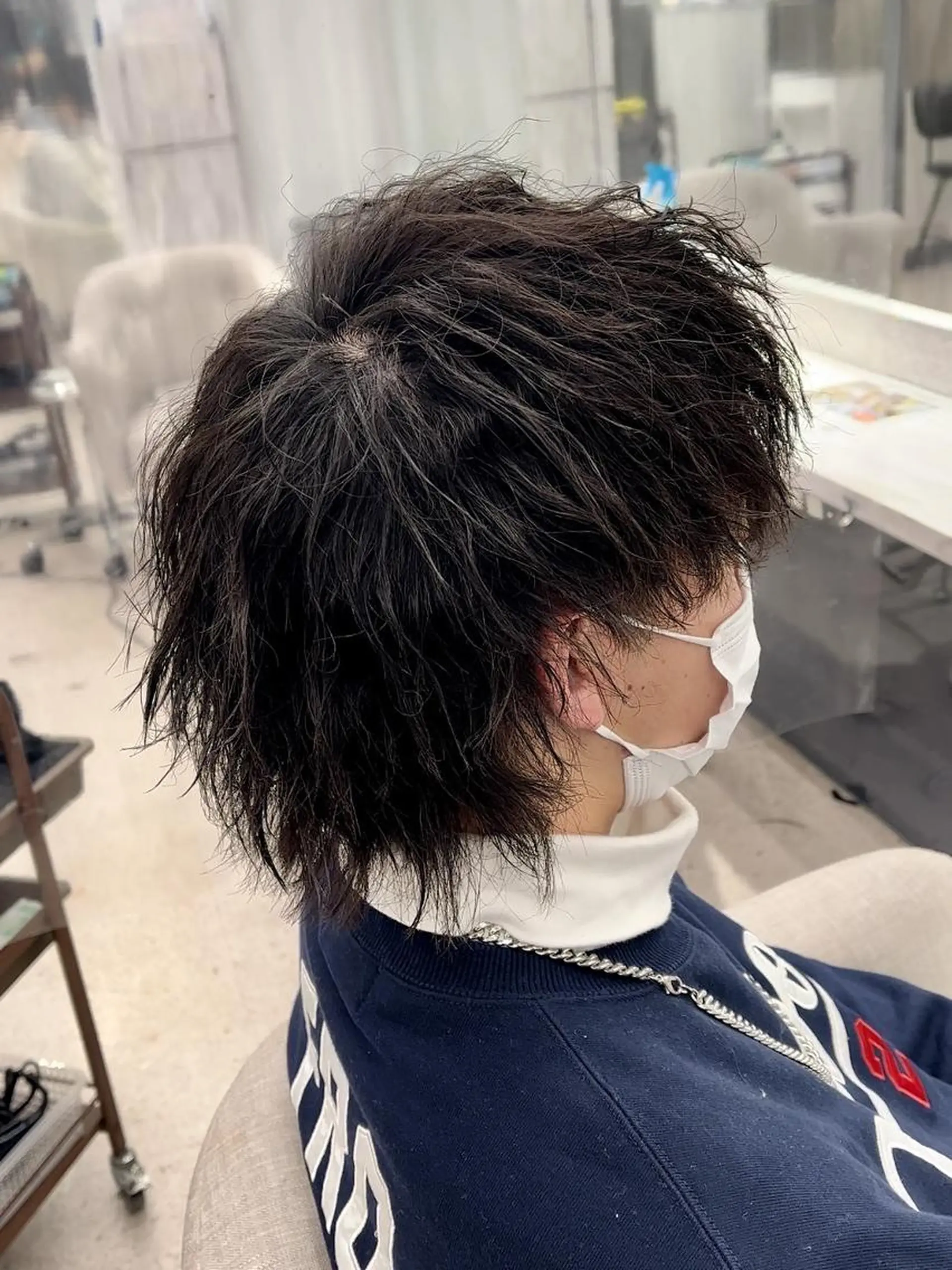ショート アッシュ ミストバング パープルカラー 韓国風ヘア ショートヘア メンズスタイリスト✨ 助川龍哉のヘアスタイル