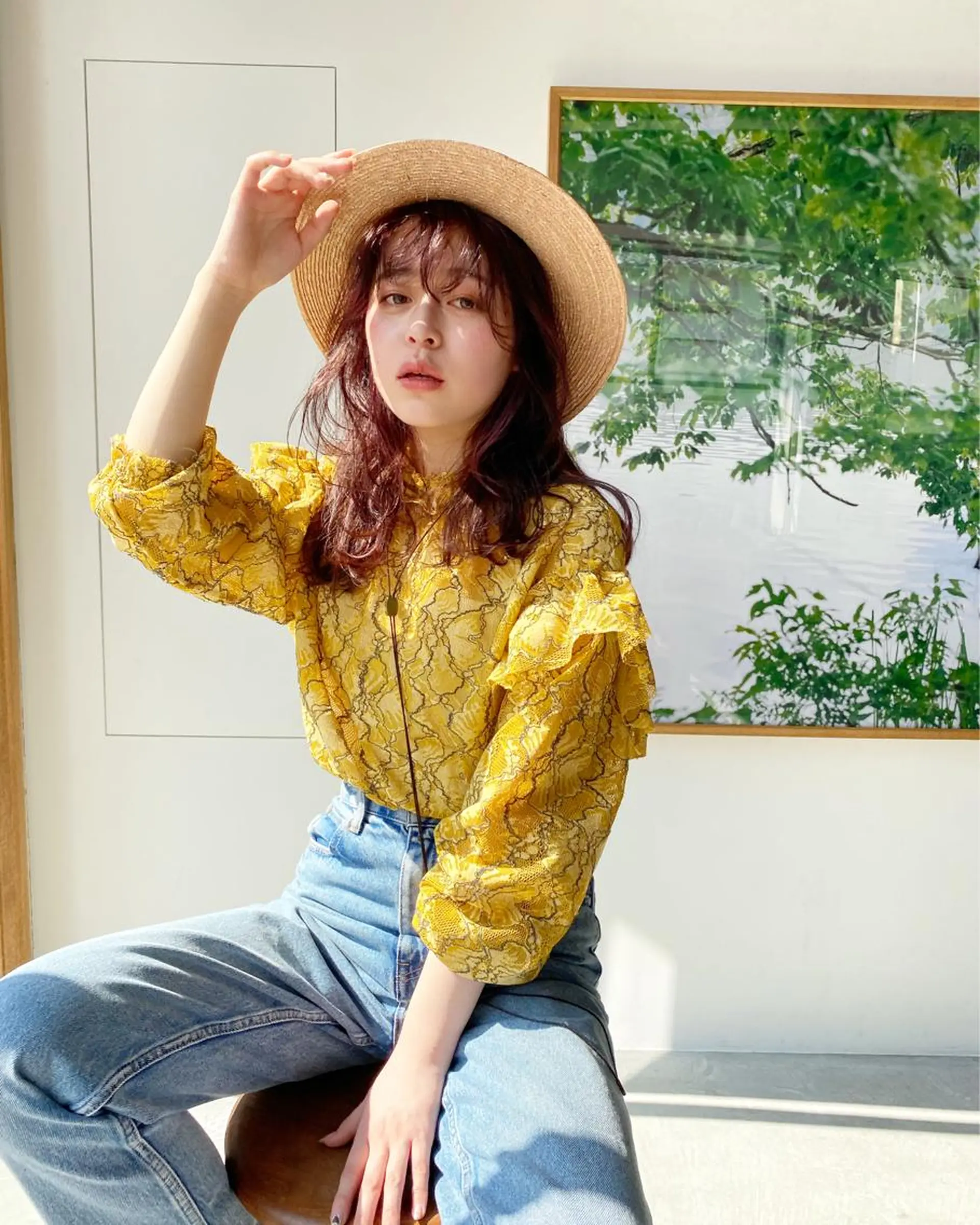 セミロング カラー 店長/mao/ 前髪/顔周りカットのヘアスタイル