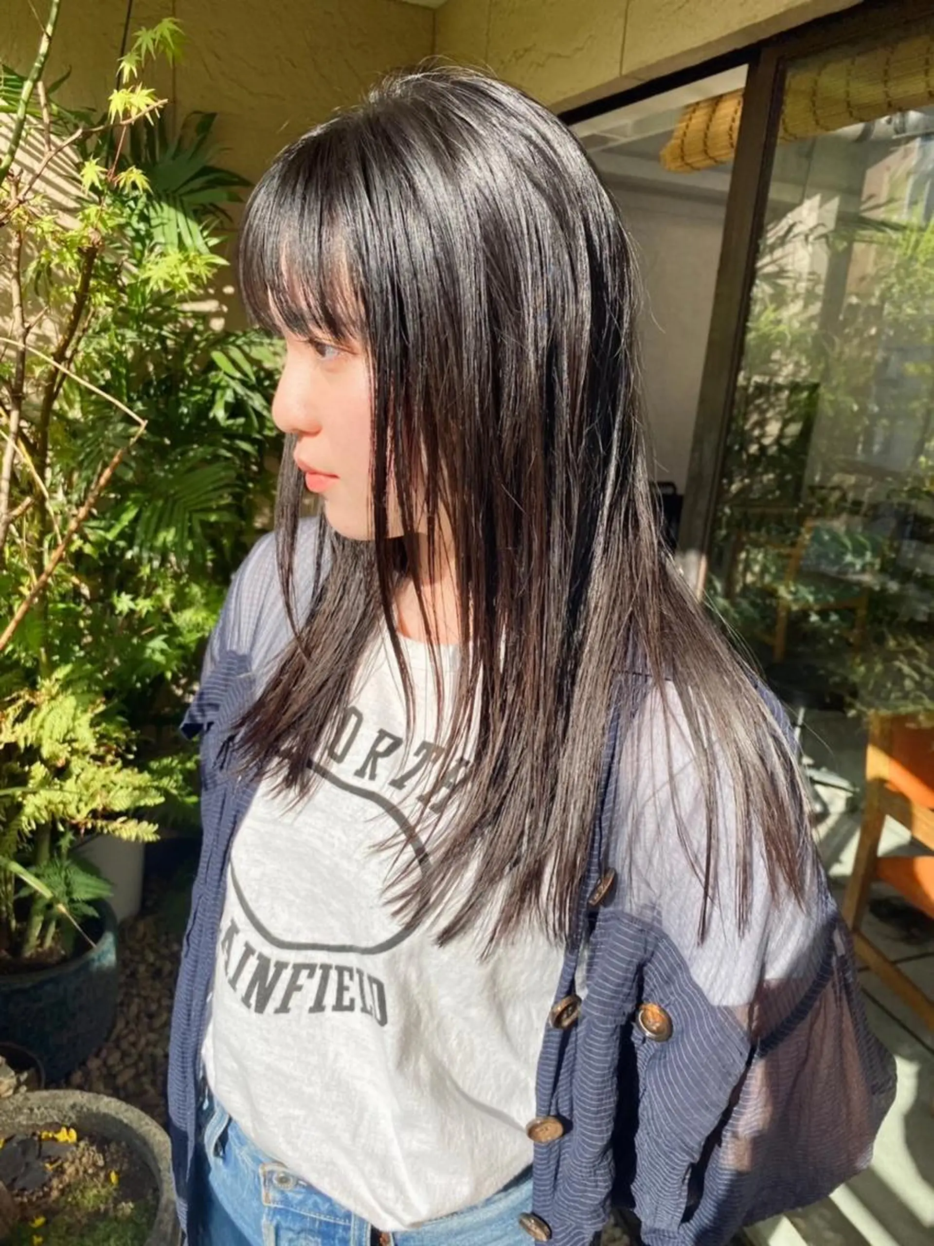 ミディアム パーマ カラー ショートボブ ミディアムパーマ アディクシーカラー ブリーチ ケアブリーチ カット ヘアカラー パーマ 縮毛矯正 トリートメント CEINE OURのヘアスタイル
