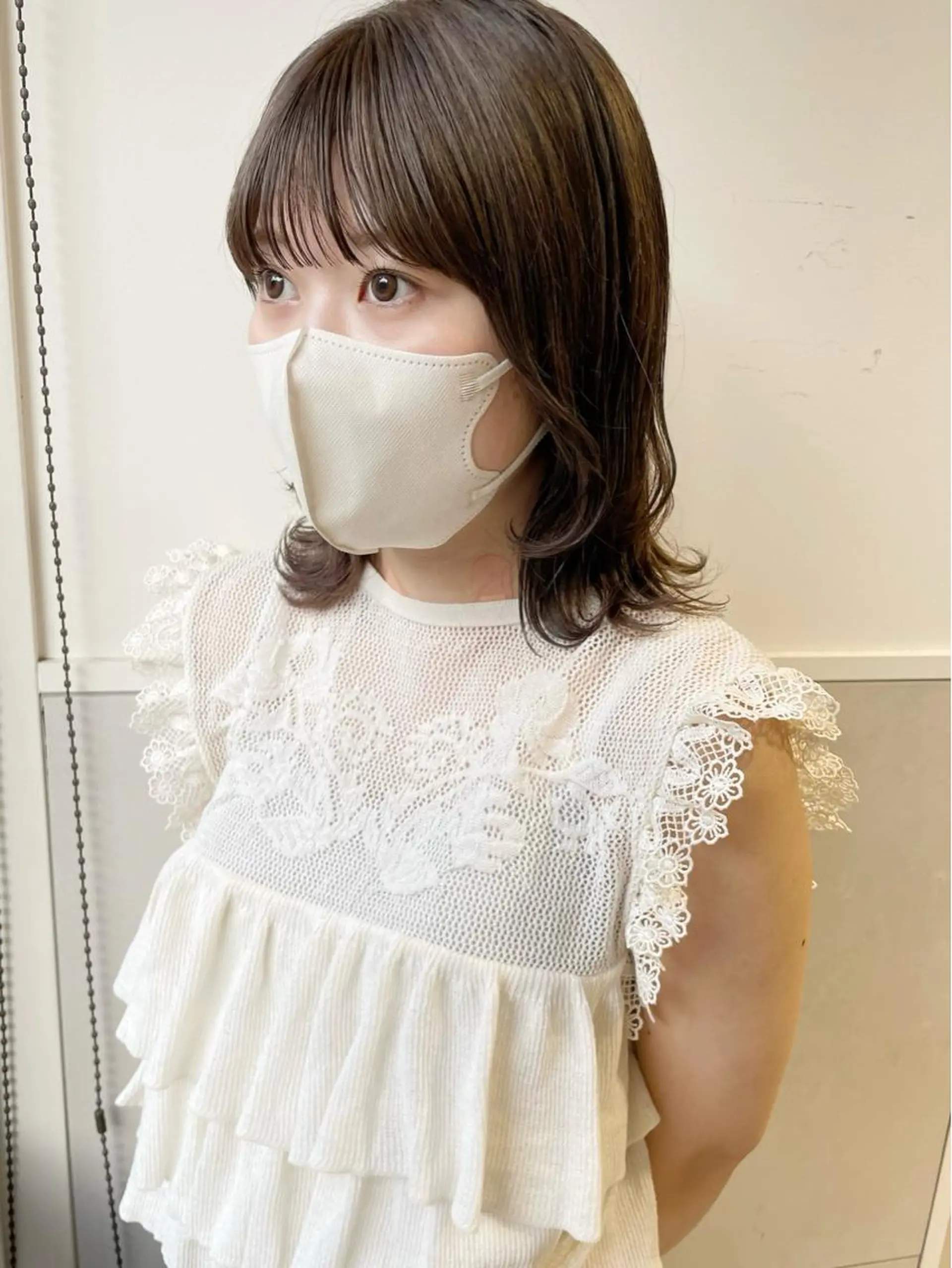 ミディアム カラー カット ヘアカラー トリートメント 齋藤 咲のヘアスタイル