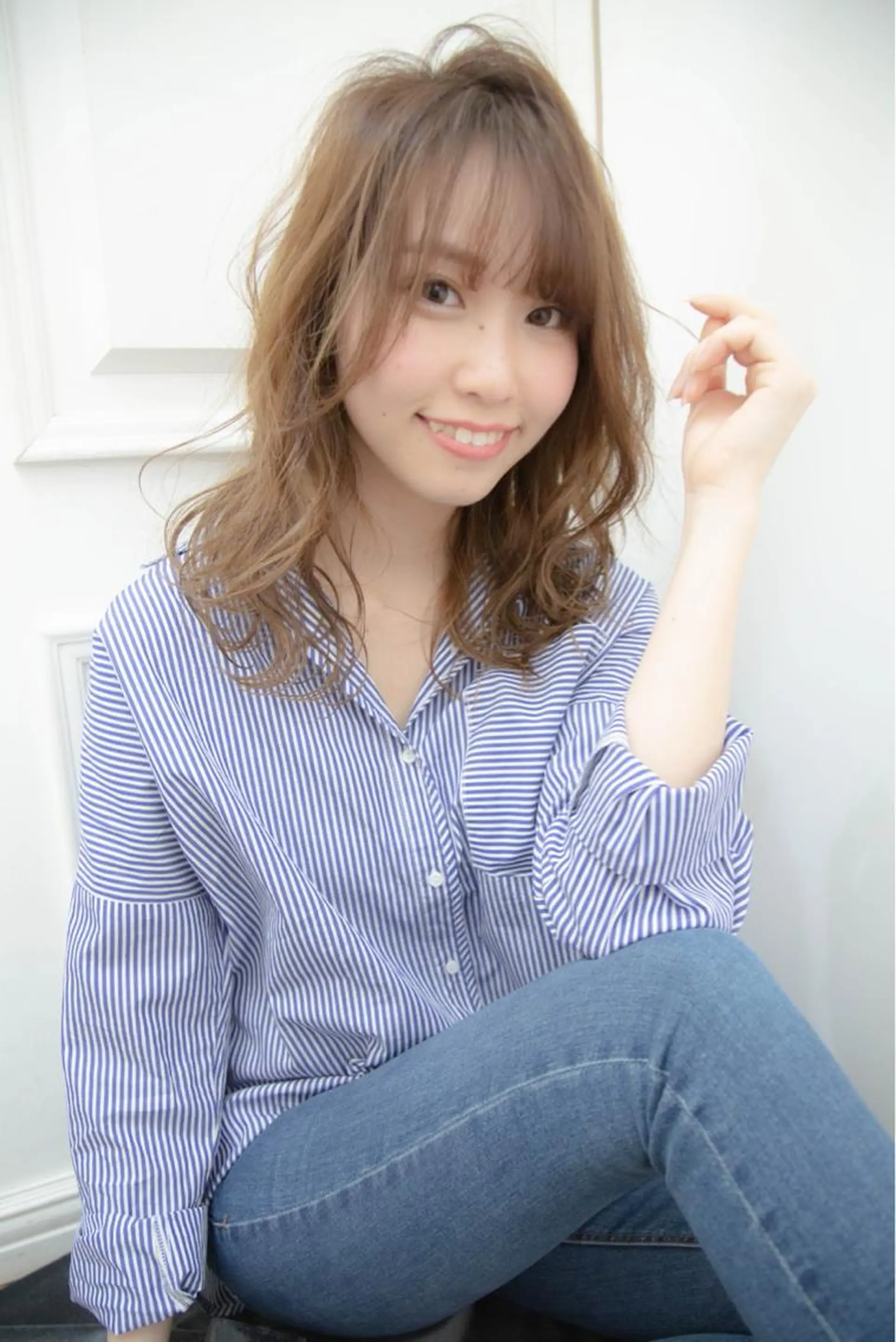 セミロング カット 乾かすだけで艶髪酸性 ストレート髙橋悠耶のヘアスタイル