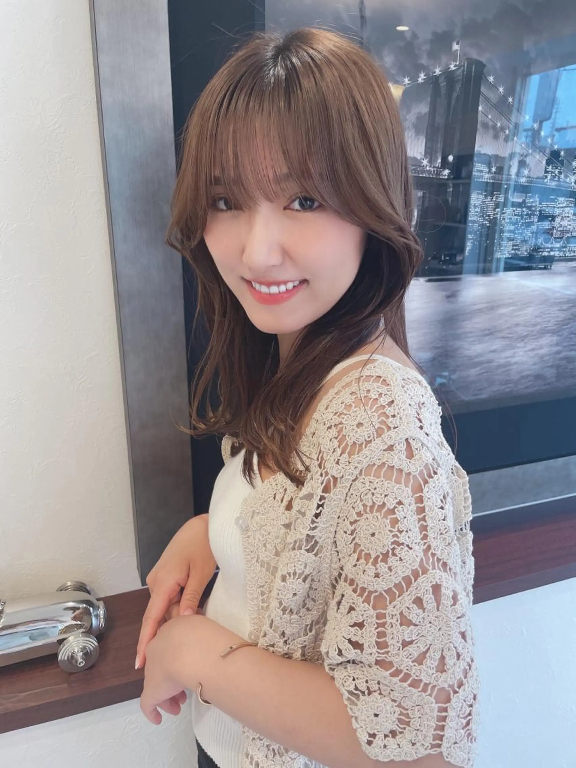 ミディアム カット ヘアカラー トリートメント 羽田翔大/ブリーチ/ ボブカット/店長のヘアスタイル