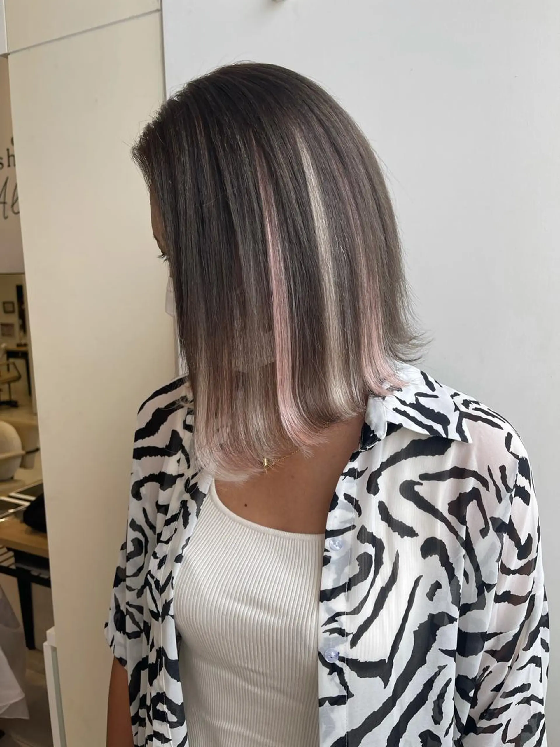 ミディアム カラー ピンクカラー エクステ エクステ Le'a渋谷所属・インナーエクステ渋谷 🦋KAJIのヘアスタイル