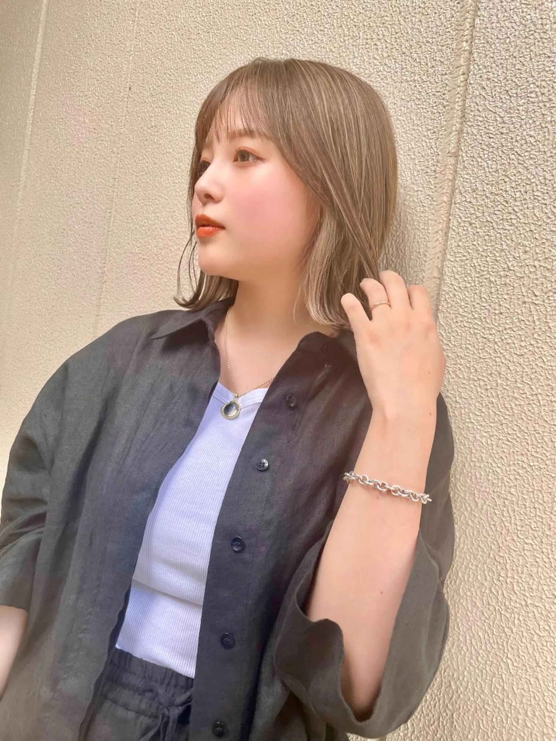 ミディアム カラー 髪質改善 中川　翔のヘアスタイル